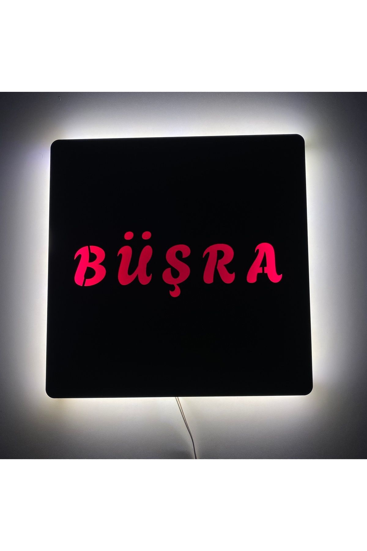 ÖZFA NEON MDF Işıklı Duvar Tablosu 27x27 cm | LED Aydınlatmalı Dekoratif Hediyelik Ahşap Tablo |