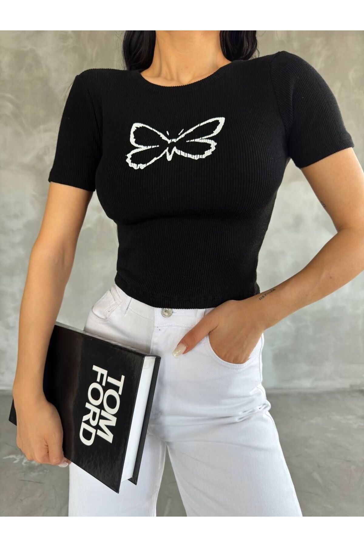 Alparla Boutique Kelebek Baskı T-Shirt