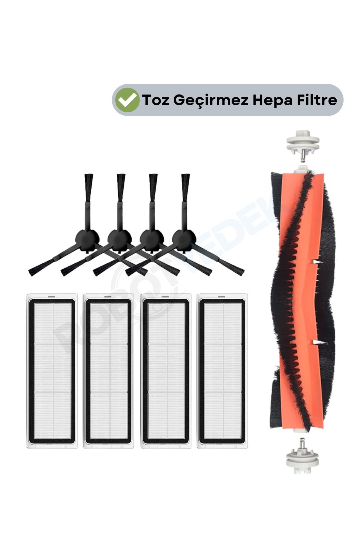teknotrust Uyumlu Yedek Fırça ve Filtre Seti, 9 Parça, Temizlik Aleti Parçası