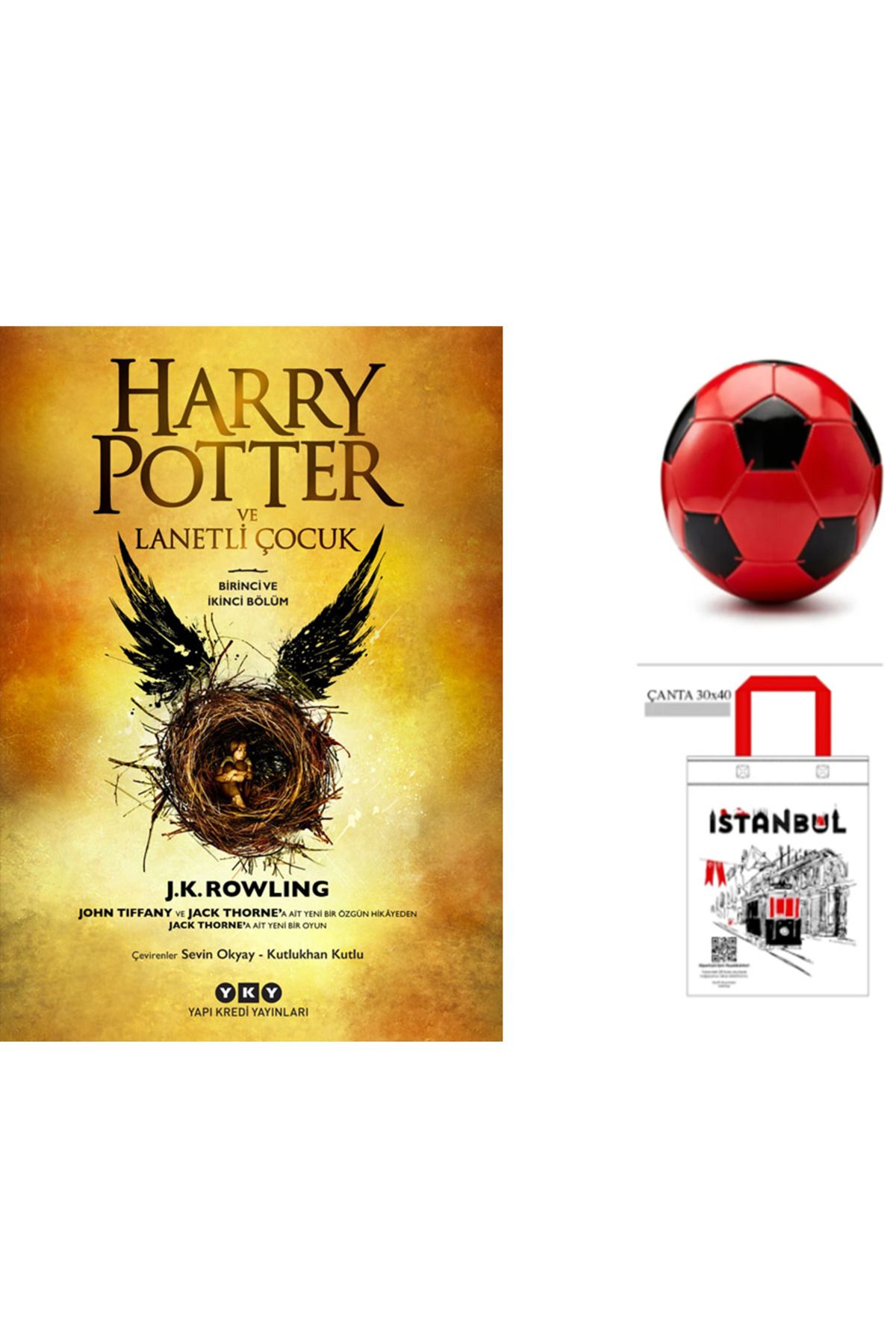 Yapı Kredi Yayınları Harry Potter ve Lanetli Çocuk futbol topu ve bez çanta hediyeli