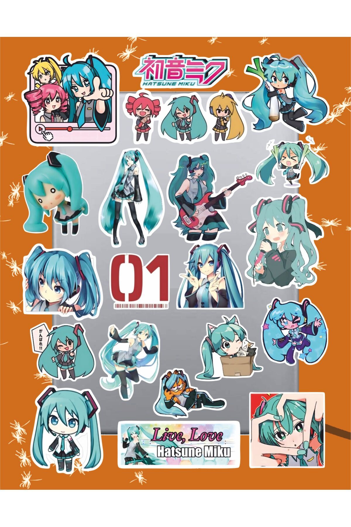 hediyenebak Hatsune Miku Sticker Seti | Laptop Ajanda Notebook Tablet Telefon Defter Etiket Bullet Journal