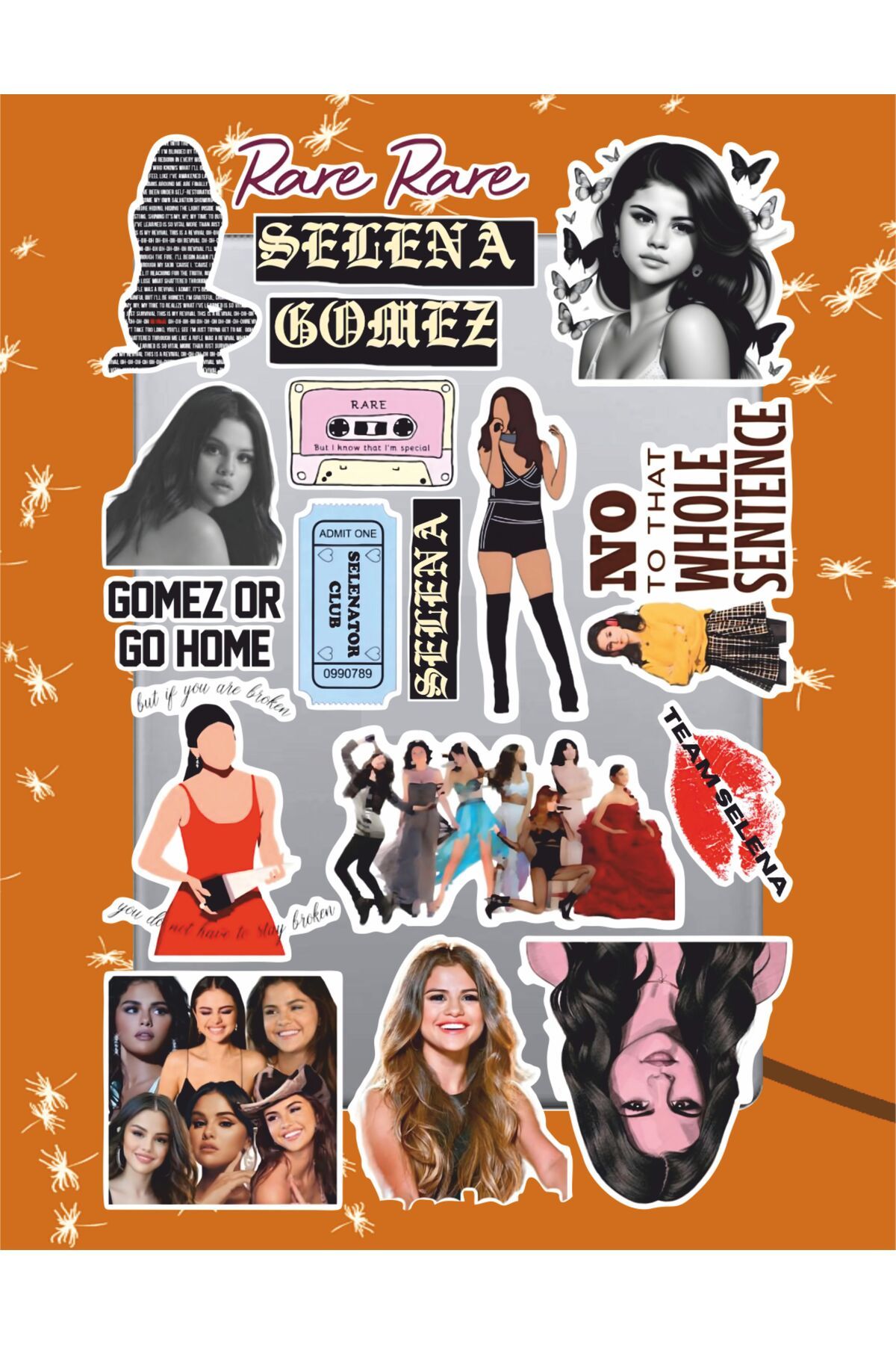 hediyenebak Selena Gomez Sticker Seti | Laptop Ajanda Notebook Tablet Telefon Defter Etiket Bullet Journal