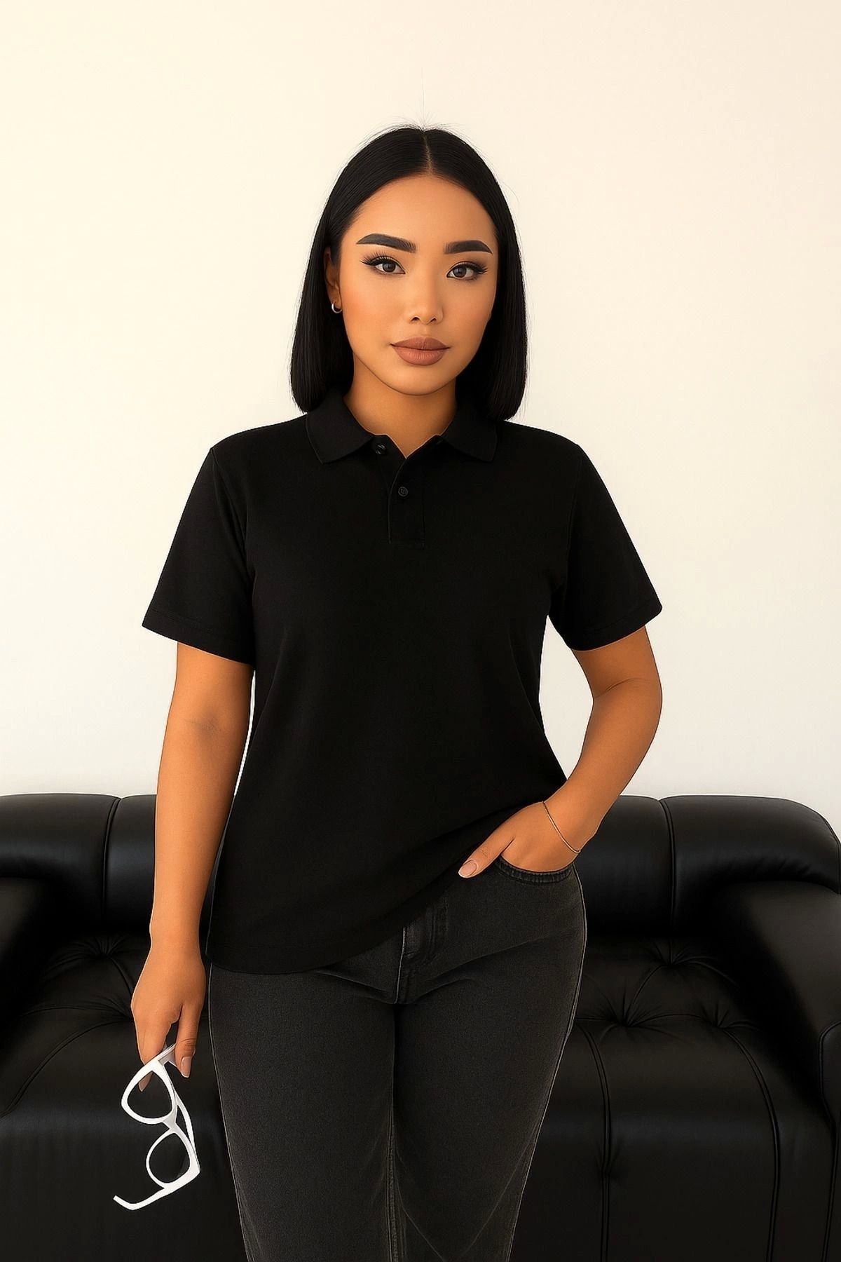 LC Waikiki LC WAI %100 pamuk kadın polo yaka premium kalite pike kumaş tişört