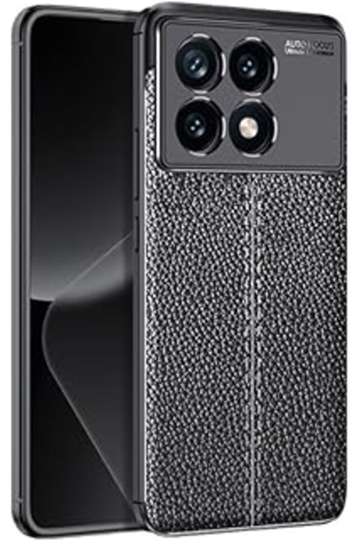 Pazarcan Ehr. Samsung Galaxy A05 Uyumlu Kamera Korumalı Deri Görünümlü Silikon Kılıf (Siyah, Xiaomi Poco F6)