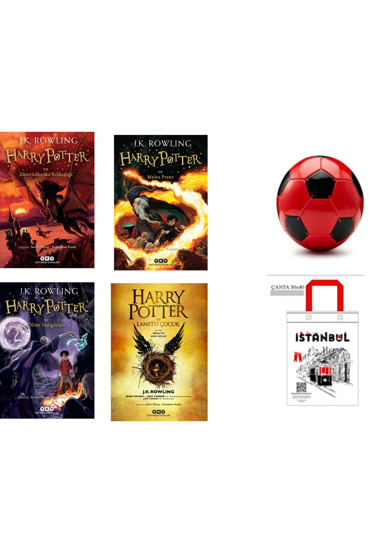 Yapı Kredi Yayınları Harry Potter ve Zümrüdüanka Yoldaşlığı - Melez Prens - Ölüm Yadigârları - Lanetli Çocuk futbol topu