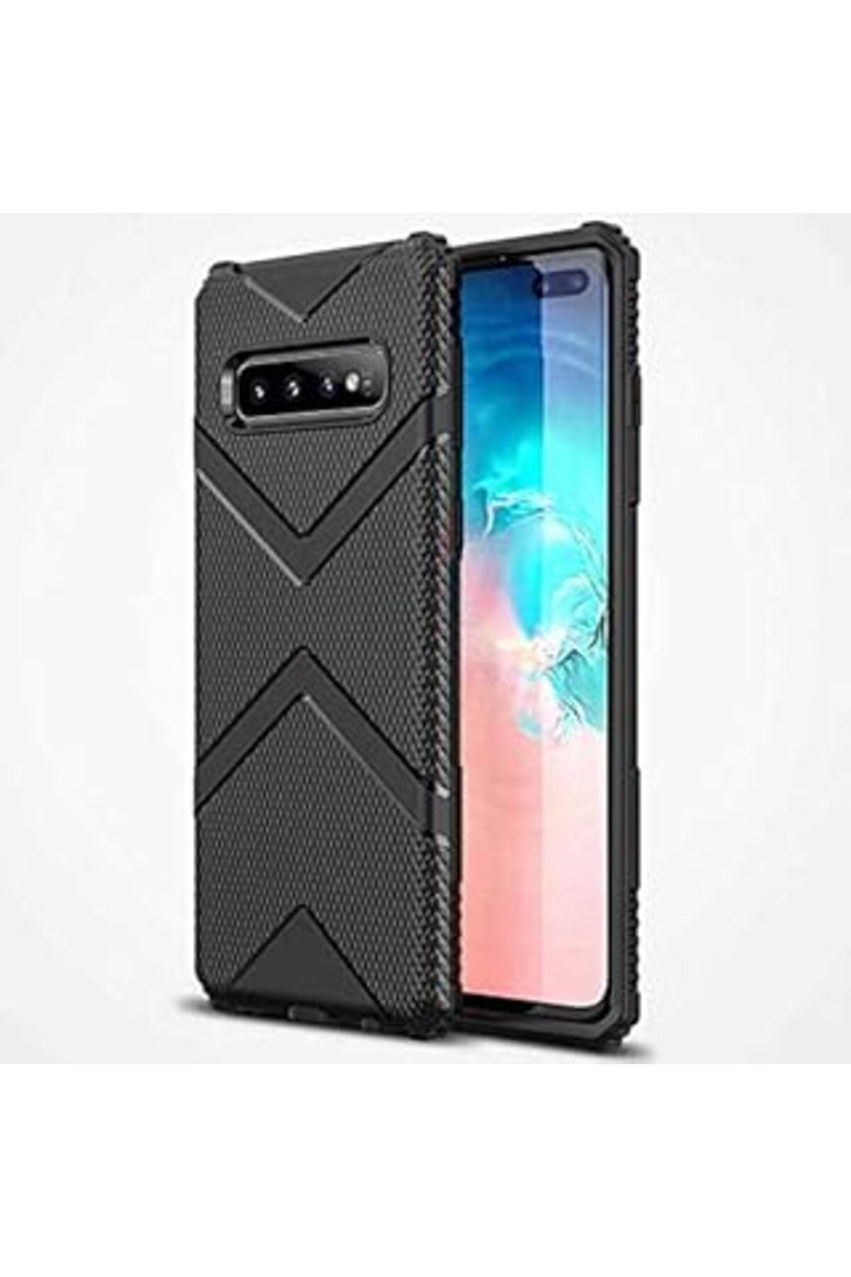 Pazarcan Ehr. Samsung Galaxy S10 Uyumlu Köşe Korumalı Airbag Darbeye Karşı Dayanıklı Lüks Silikon Kılıf (Siy