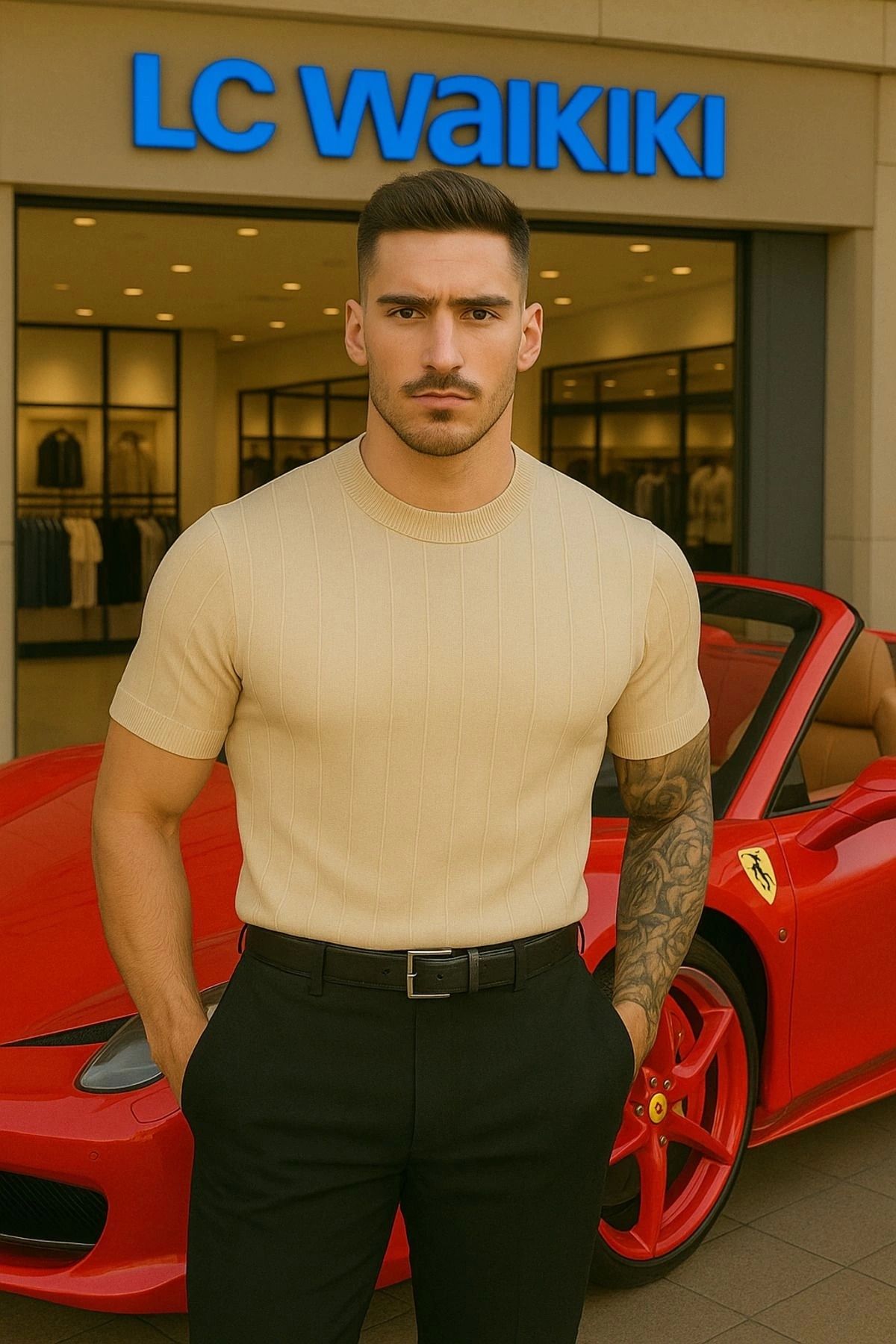LC Waikiki LCWAIKIKI slim fit erkek premium his ve dokulu triko tişört trend model t-shirt