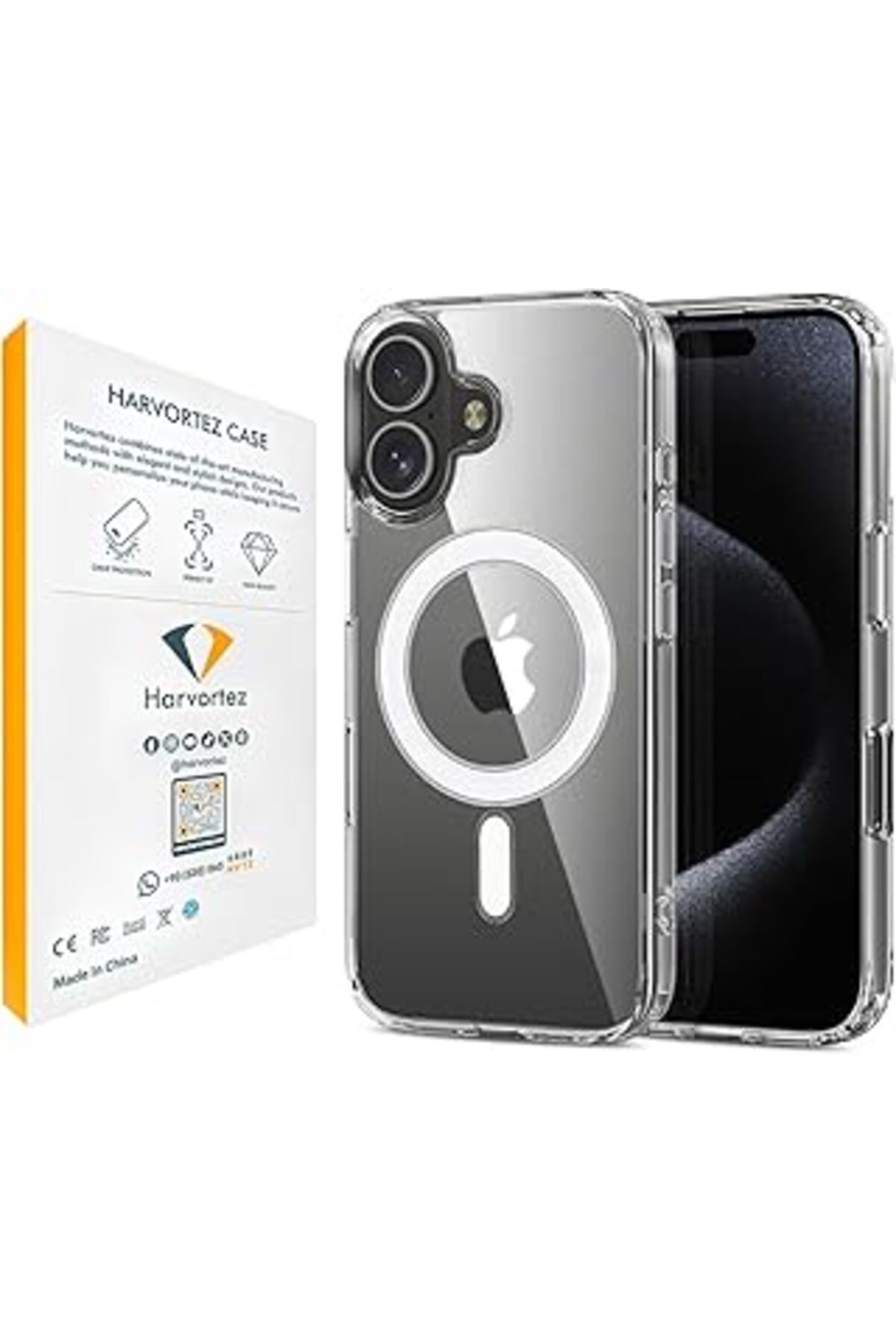 Karachil Harvortez Iphone 16, Ile Uyumlu Şeffaf Güçlü Manyetik Kılıf, Ultra Berrak, Pc Çevre Dostu Malzeme,