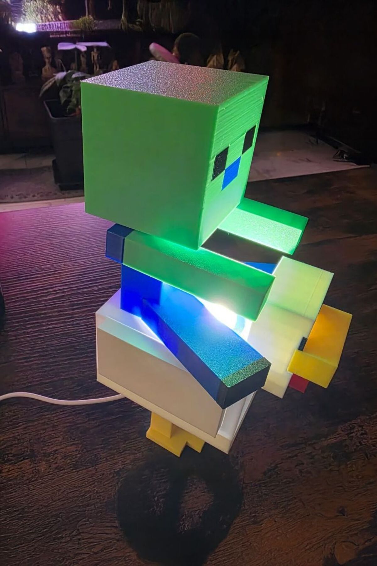 MEK Minecraft Creeper ve Tavuk Tasarımlı Gece Lambası