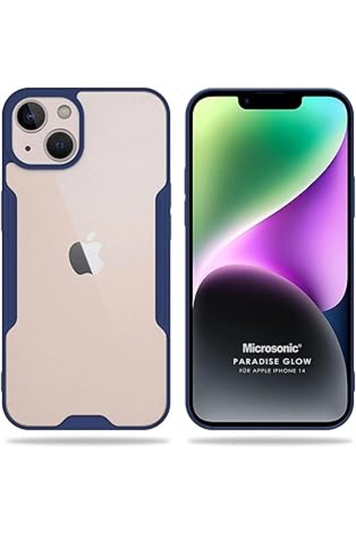 Pazarcan Microsonic Apple Iphone 14 Plus Için Kılıf Paradise Glow Lacivert [Iphone 14 Plus Ile Uyumlu Kılıf