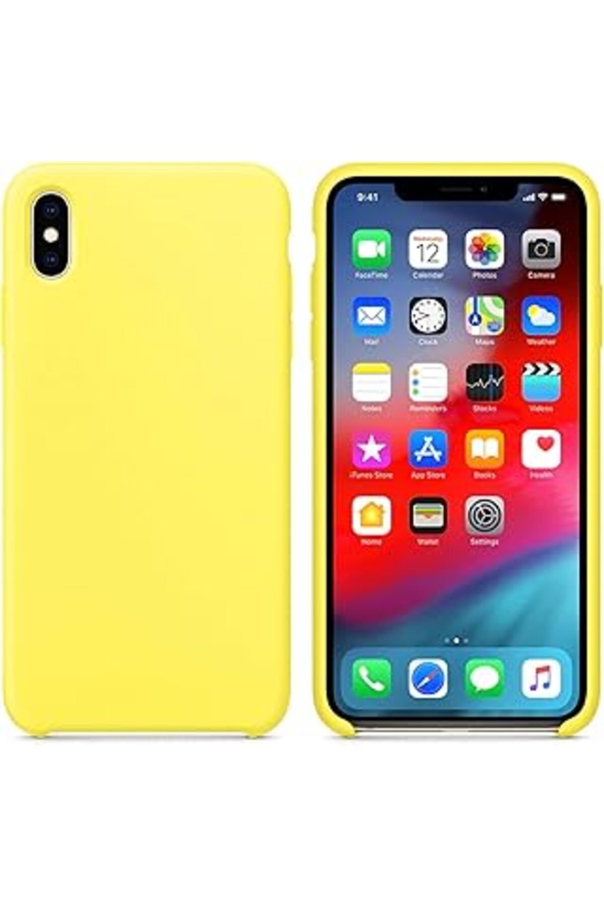 Karachil Microsonic Apple Iphone X Için Kılıf Liquid Lansman Silikon Güneş Sarısı [Iphone X Ile Uyumlu Kılıf
