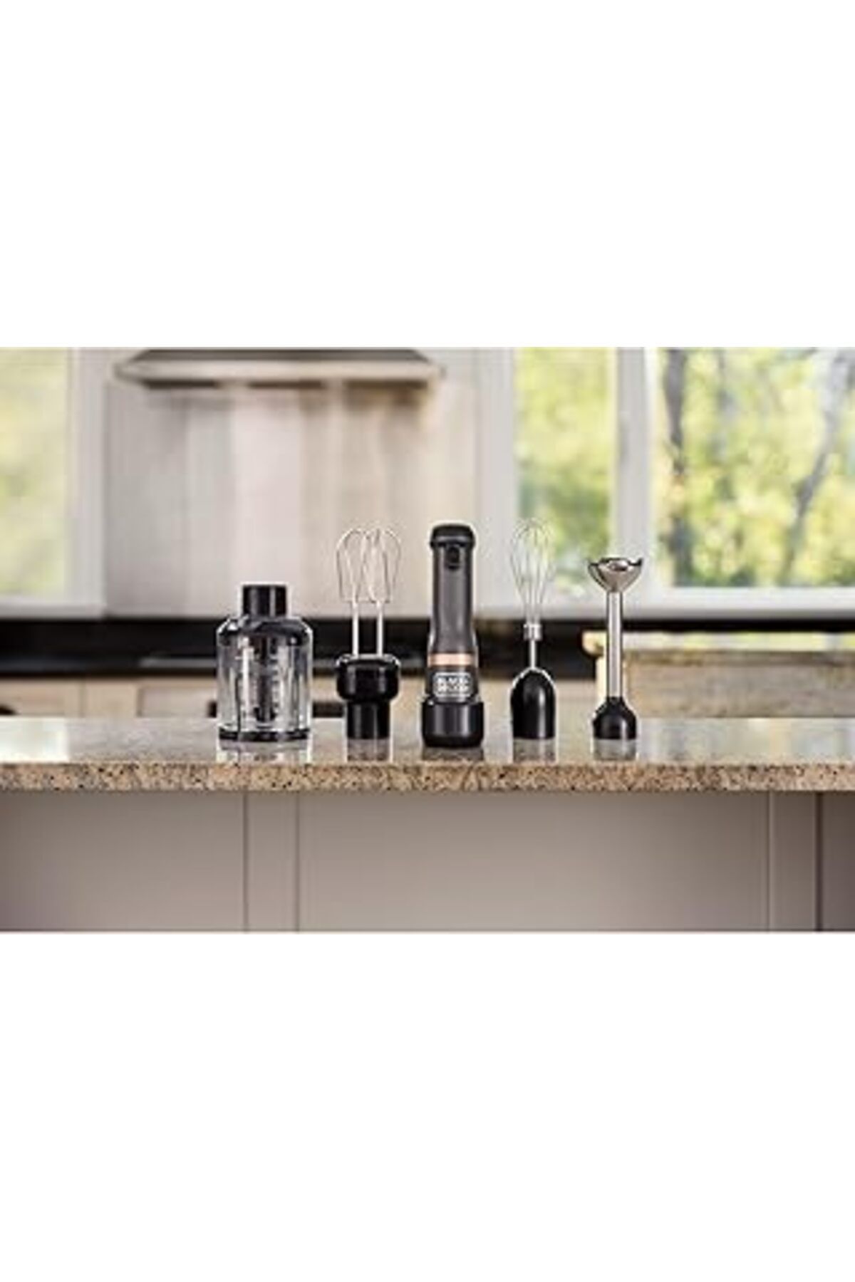 Karachil Black+Decker Bckm1014Kg-Qw Kitchen Wand 4 Parça Şarjlı, Kablosuz El Blender Seti, Gri