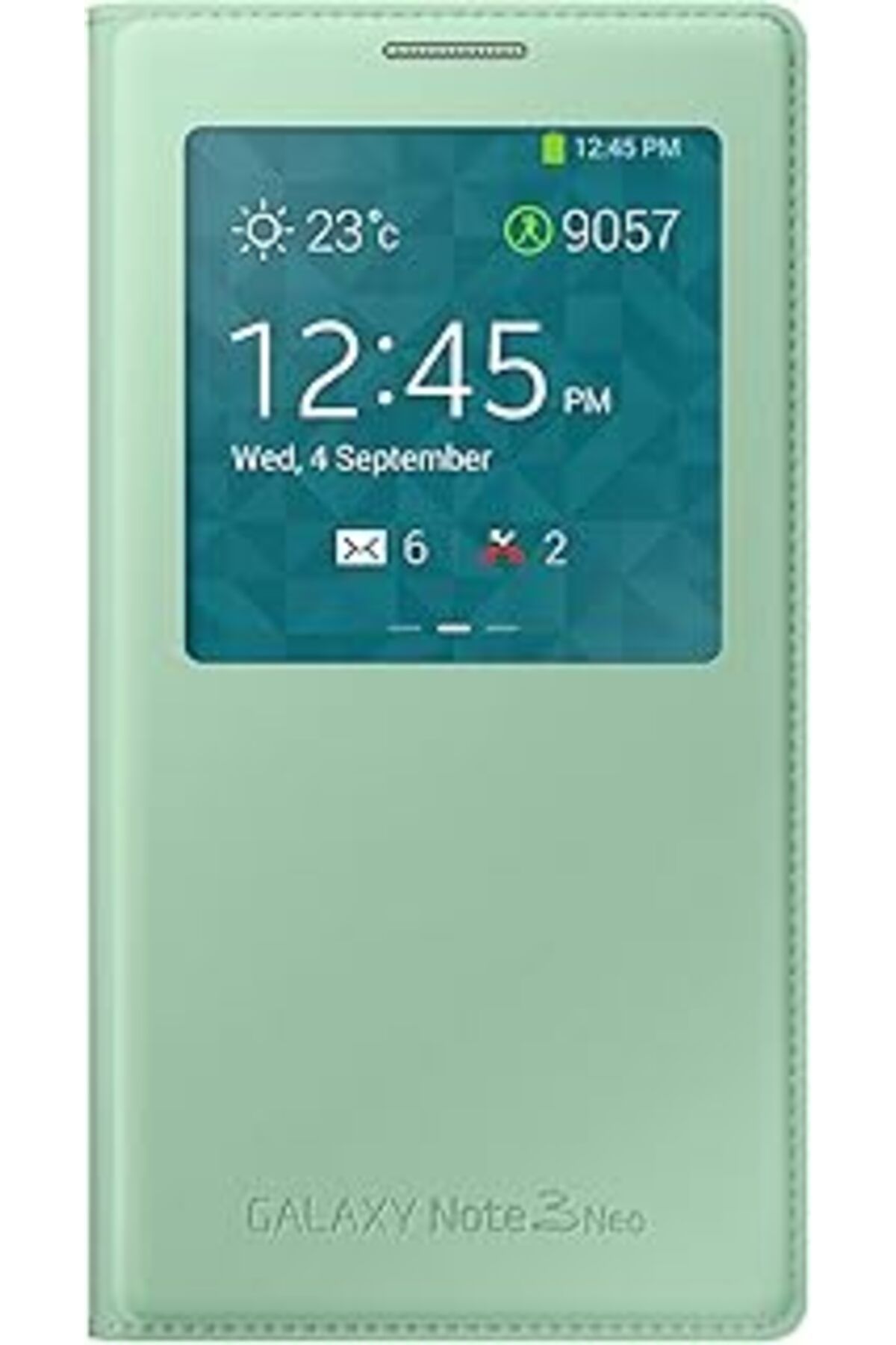 Pazarcan Samsung N7500 Galaxy Note 3 Neo S View Cover Kılıf - Yeşil - Ef-Cn750Bmegww