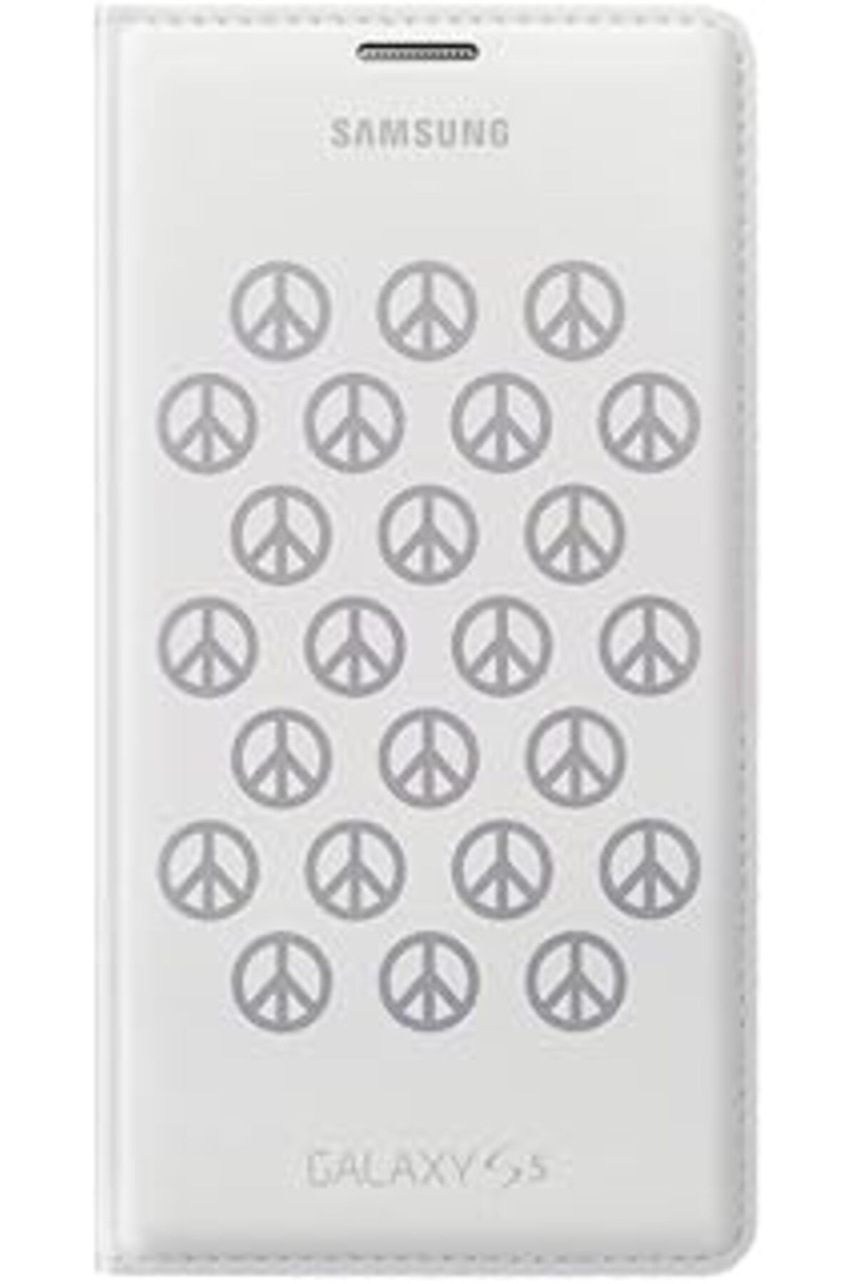 Karachil Samsung Flip Wallet Moschino Beyaz + Gümüş Peace Ef-Wg900Raegww Samsung Galaxy S5 Için