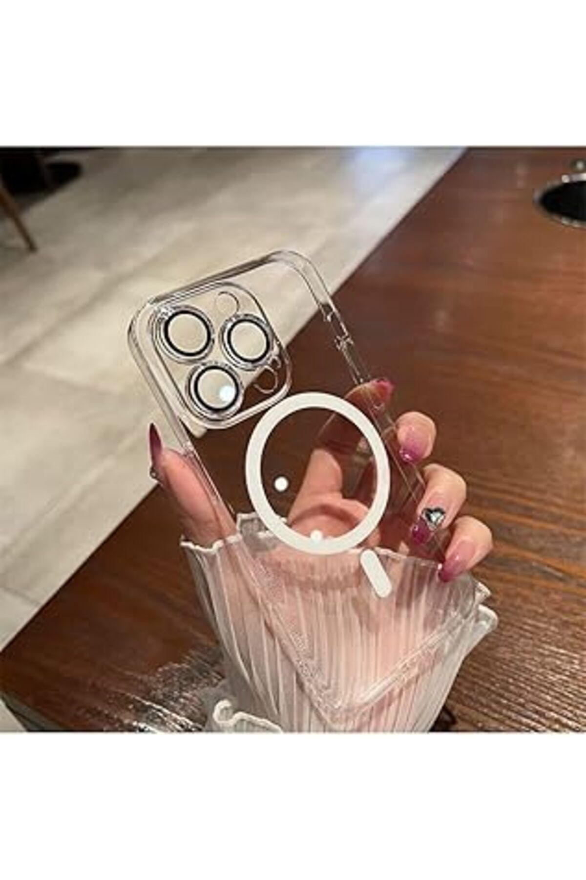 Pazarcan Deppo Trend Iphone 16 Pro Max Için Kamera Korumalı Magsafe Ile Uyumlu Kılıf Şeffaf Transparan Hopar