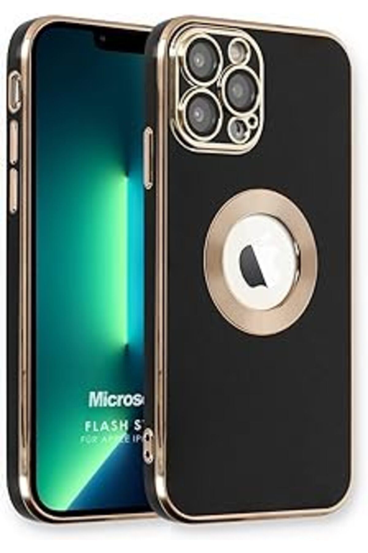 Pazarcan Microsonic Apple Iphone 12 Pro Max Için Kılıf Flash Stamp Siyah [Iphone 12 Pro Max Ile Uyumlu Kılıf