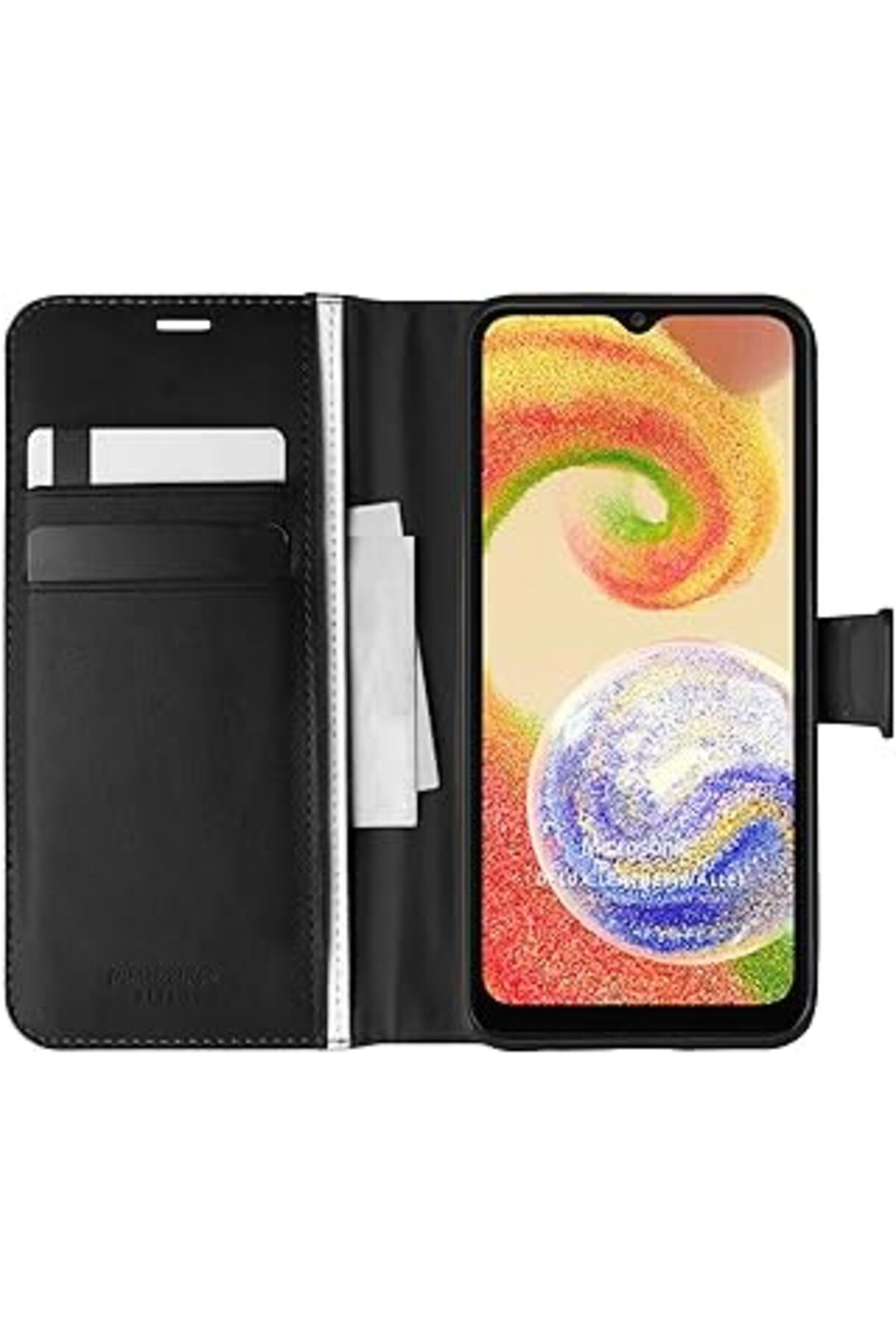 Karachil Microsonic Samsung Galaxy A04 Için Kılıf Delux Leather Wallet Siyah [Galaxy A04 Ile Uyumlu Kılıf -