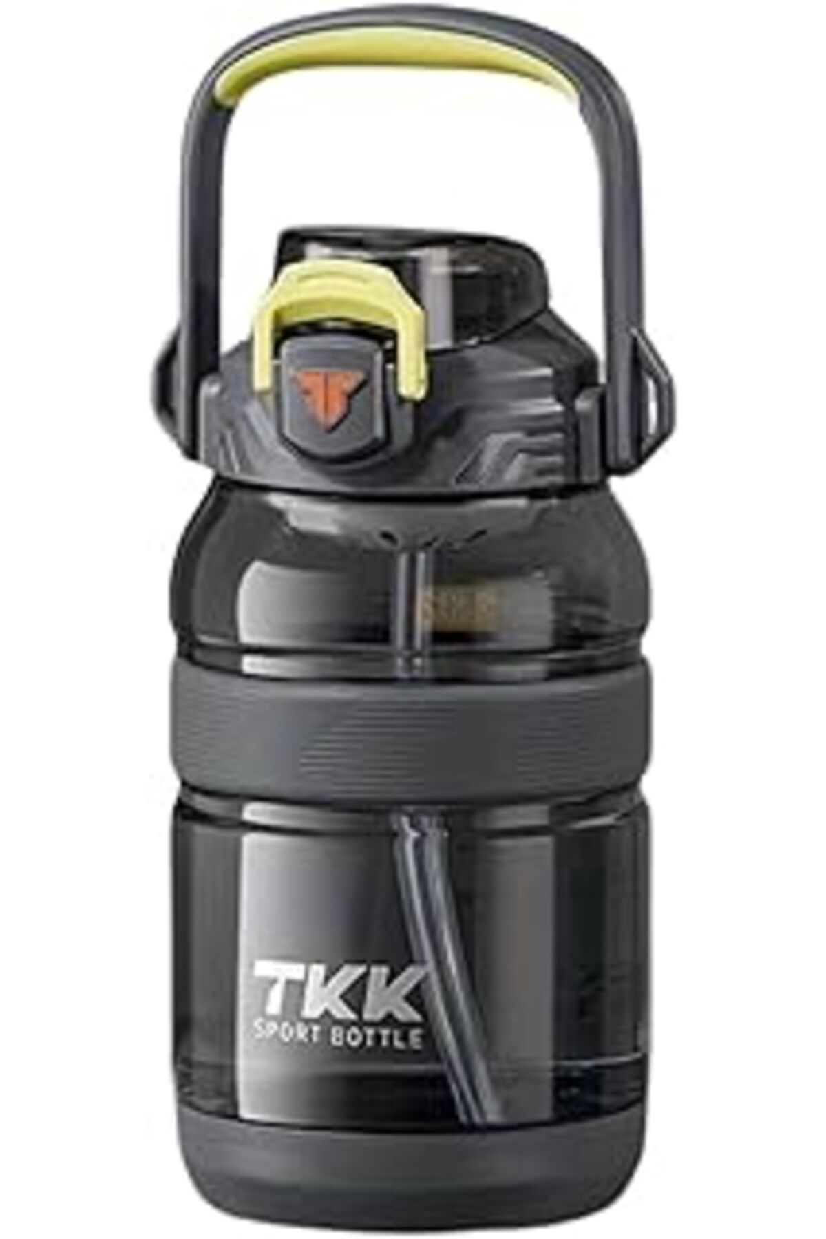 Pazarcan Tkk 1200Ml Büyük Boy Pipetli/Pipetsiz Kullanım Boyun Askılı Kulplu Tritan Su Matara (Gri)