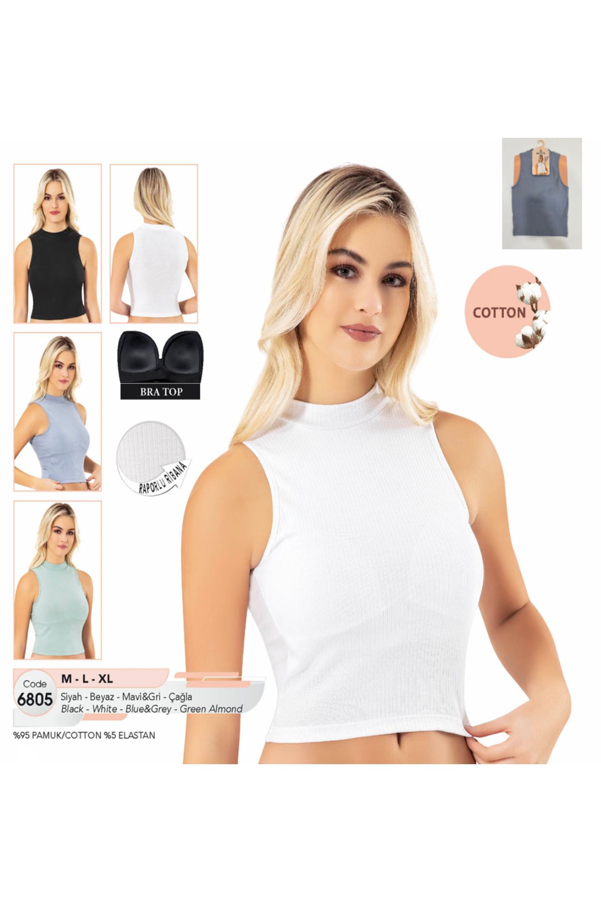 Fily İç Giyim Pamuklu Kumaş Kolsuz Kaşkorse Crop Atlet