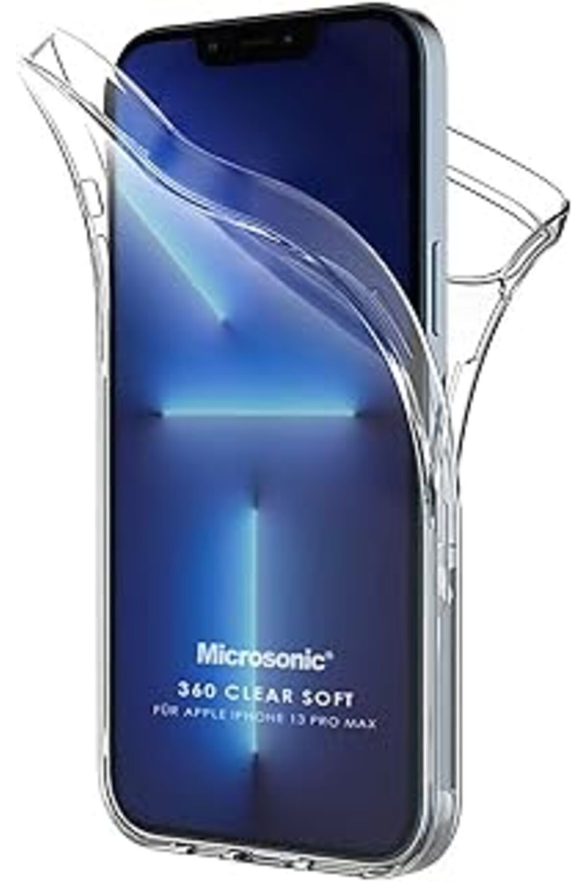Pazarcan Microsonic Apple Iphone 13 Pro Max Için Kılıf 6 Tarafı Tam Full Koruma 360 Clear Soft Şeffaf [Iphon