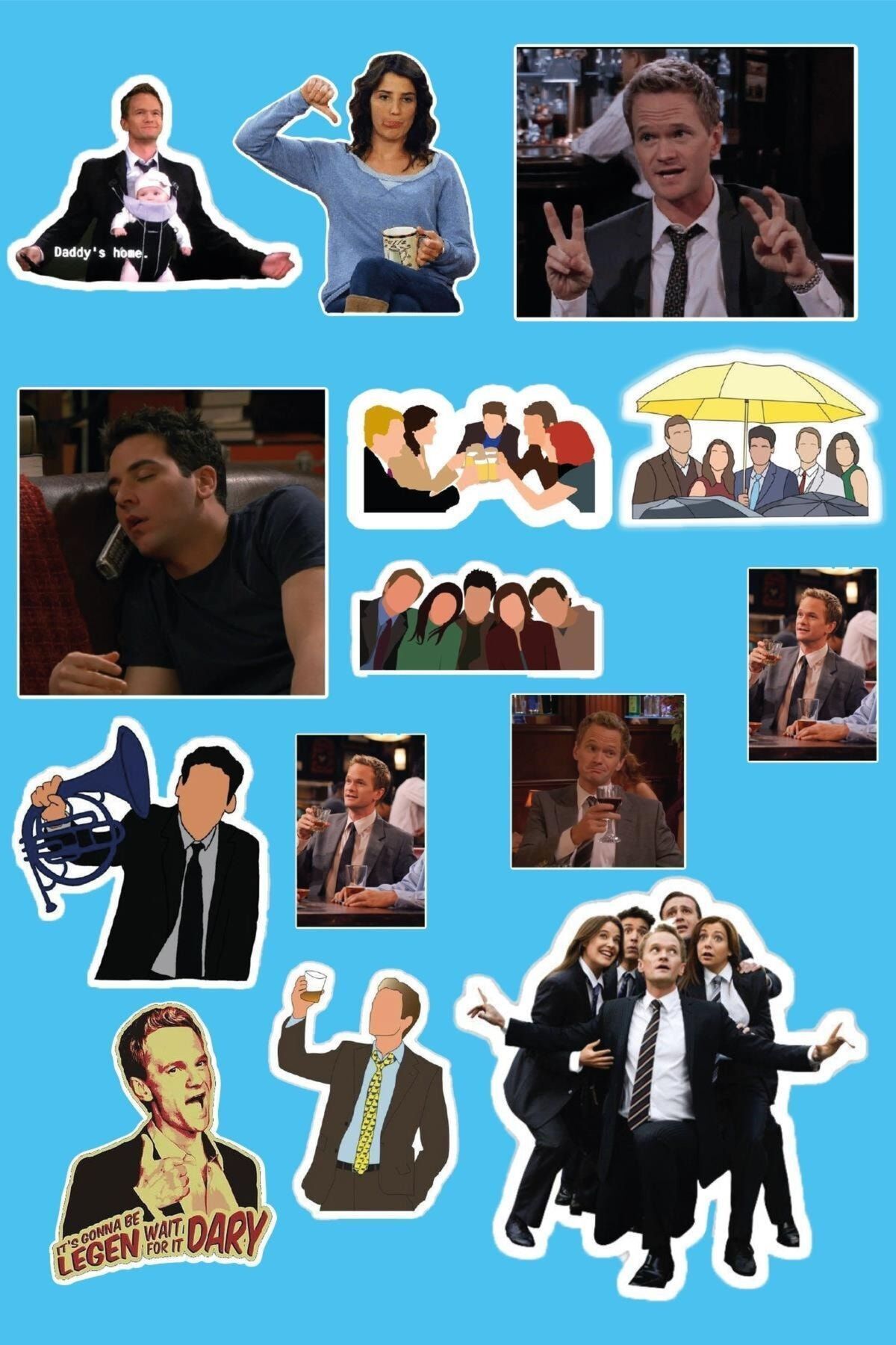 MS Major Selection How I Met Your Mother HIMYM Temalı Sticker Etiket Seti - Laptop Telefon Notebook Defter