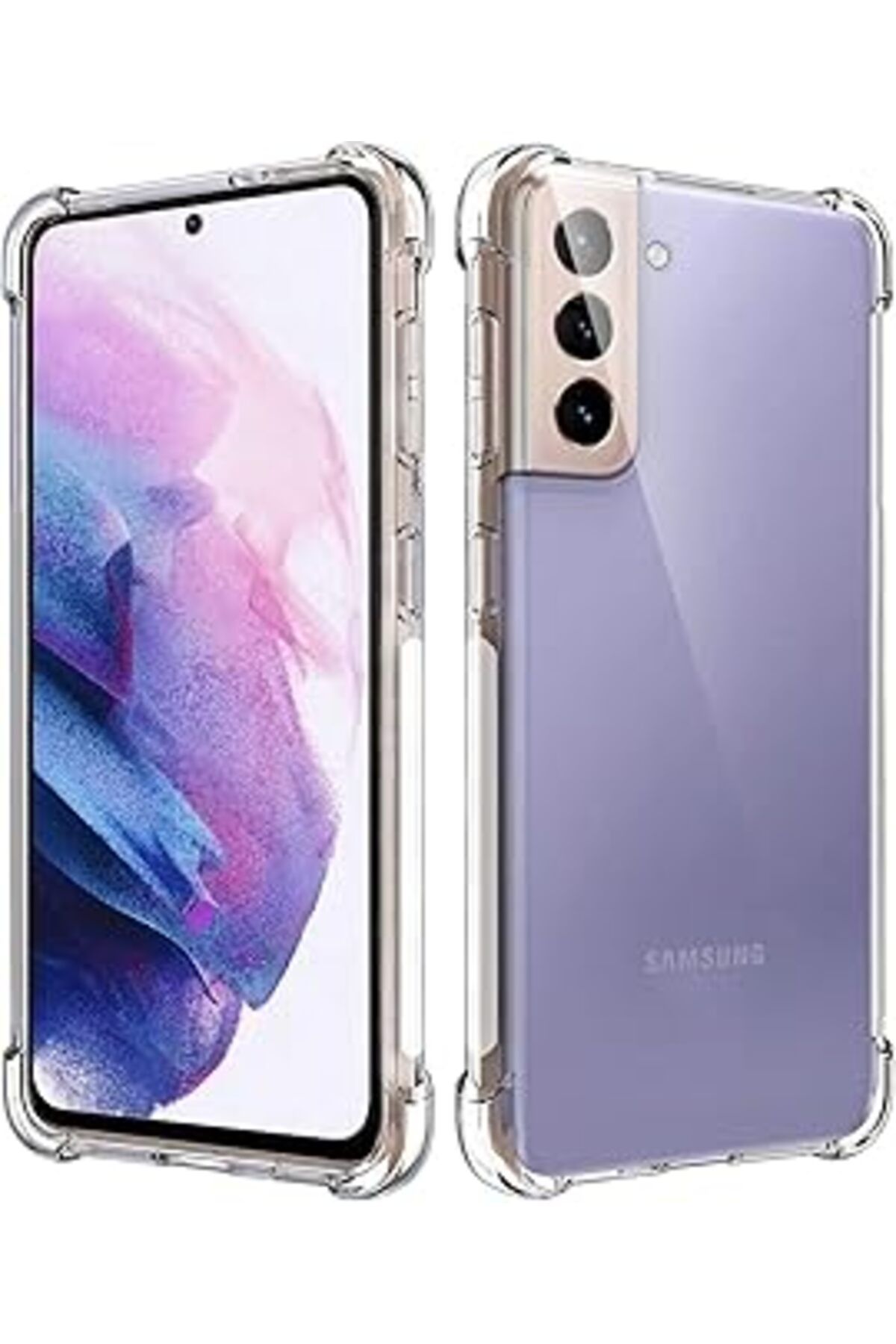 Karachil Kzy İletişim Samsung Galaxy S21 Ile Uyumlu Ile Uyumlu Kapak Şeffaf Airbag Antishock Köşe Korumalı S