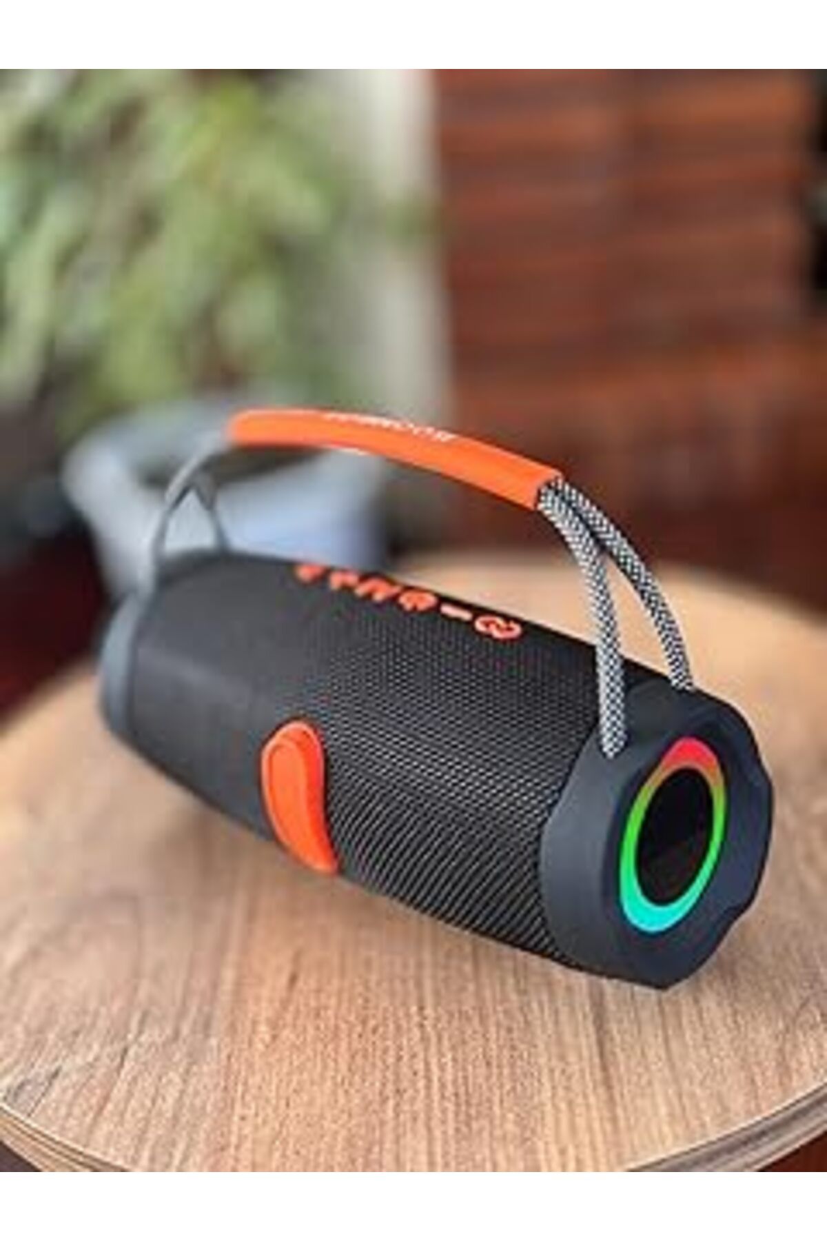 Pazarcan Rgb Işıklı Kablosuz Speaker Bluetooth Hoparlör Taşıma İpli Type-C Şarj Girişli Kampta Tatilde Taşın