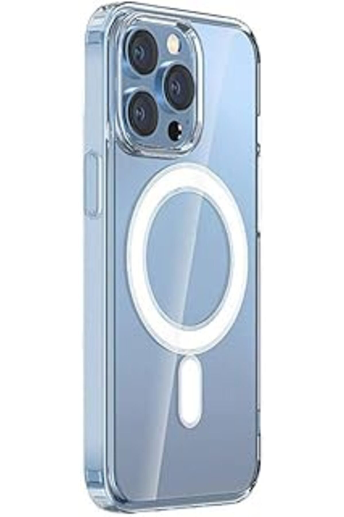 Pazarcan Psr Aksesuar Magsafe Uyumlu Şeffaf Kılıf – Iphone 15 Pro | Sert Pc Embos Kılıf | Kablosuz Şarj Dest