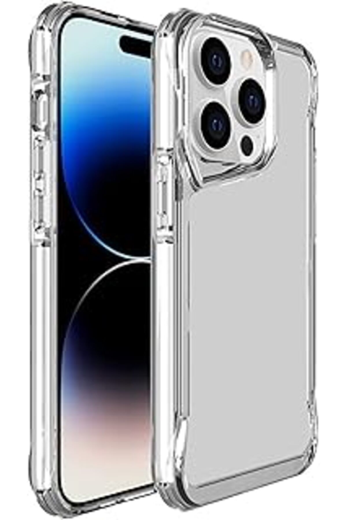 Pazarcan Uruchi Iphone 14 Pro Max İle Uyumlu Ultra Kristal Kenarları Yumuşak Arkası Sert Tam Koruyuculu Sili