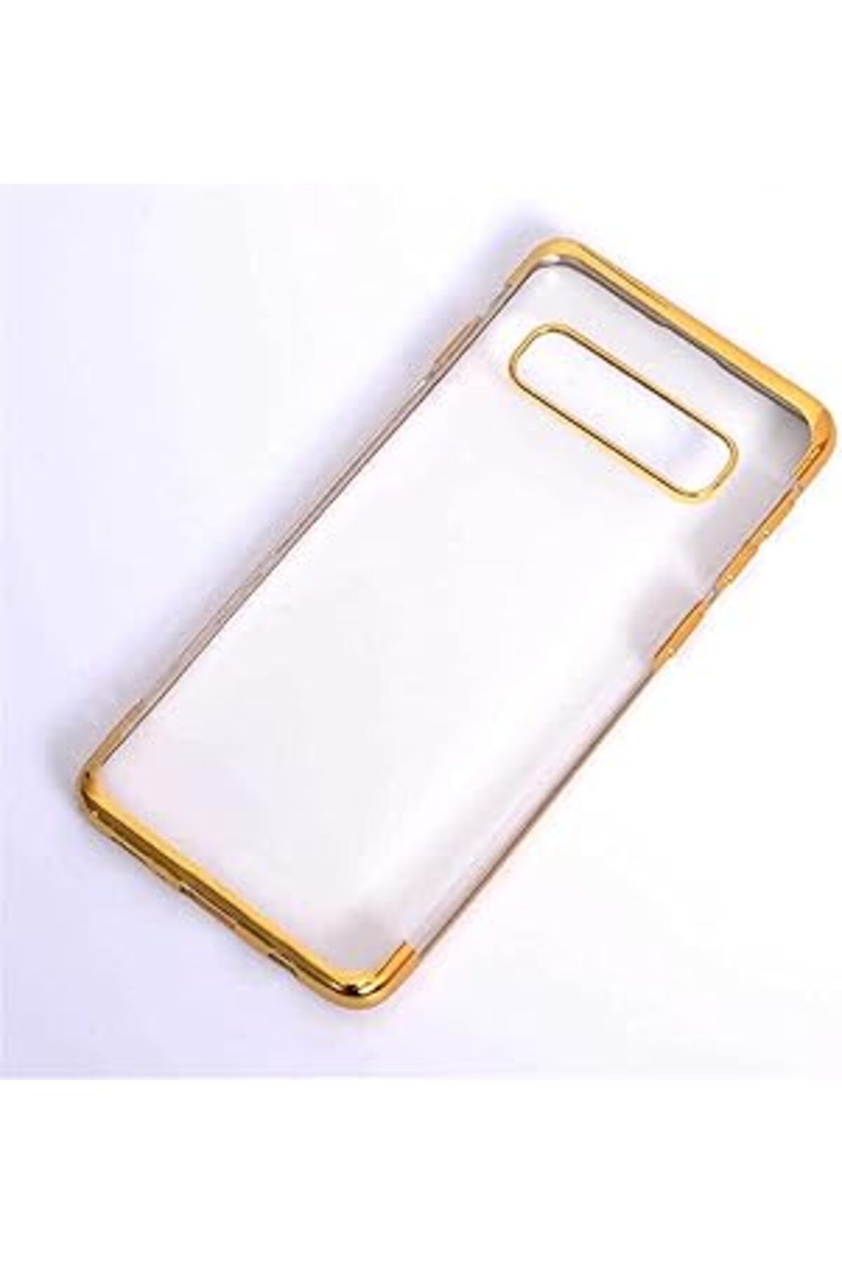 Pazarcan Zore Samsung Galaxy S10 Ile Uyumlu Dört Köşeli Lazer Gold Cep Telefonu Kılıfı