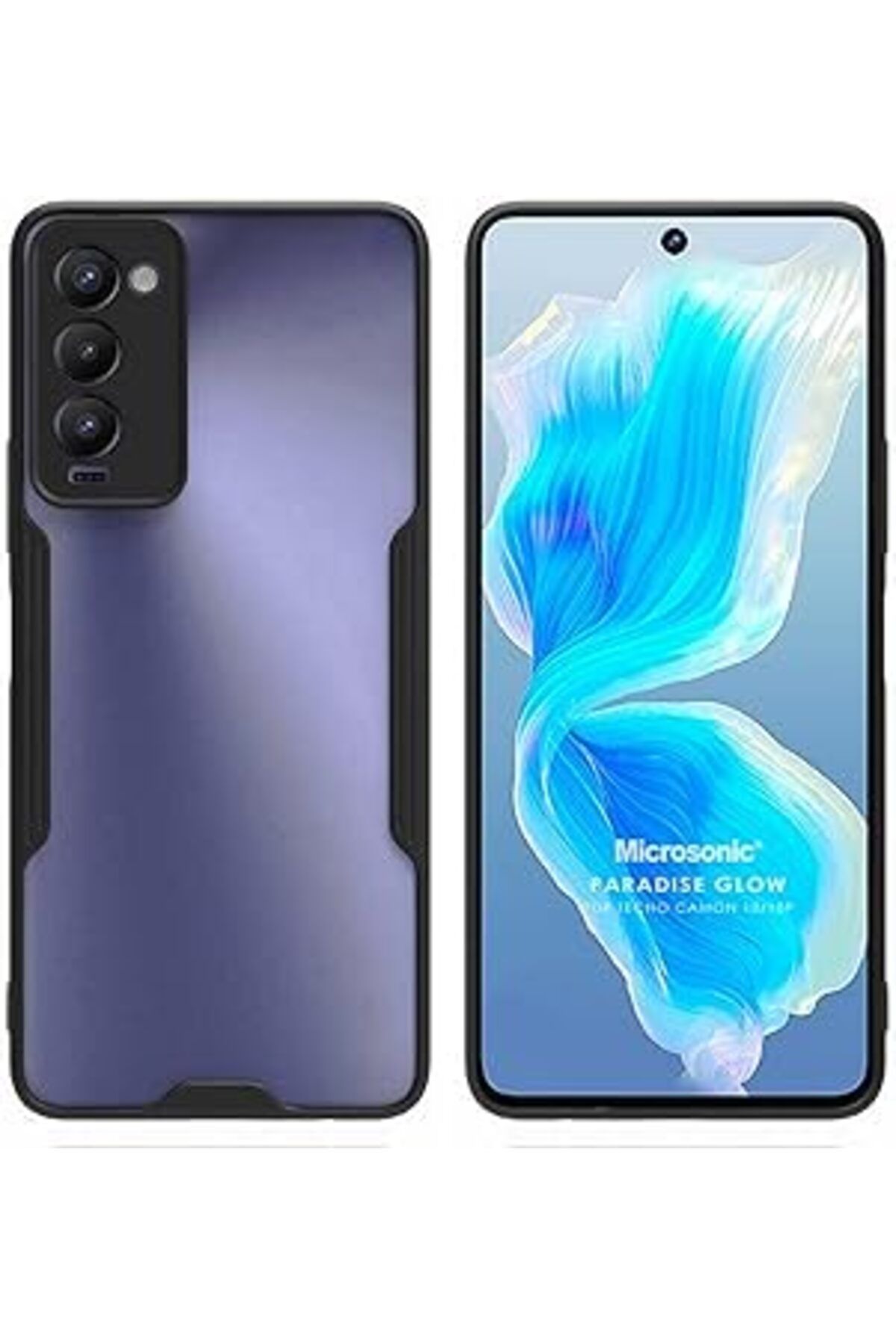 Pazarcan Microsonic Tecno Camon 18 Için Kılıf Paradise Glow Siyah [Camon 18 Ile Uyumlu Kılıf - Siyah]