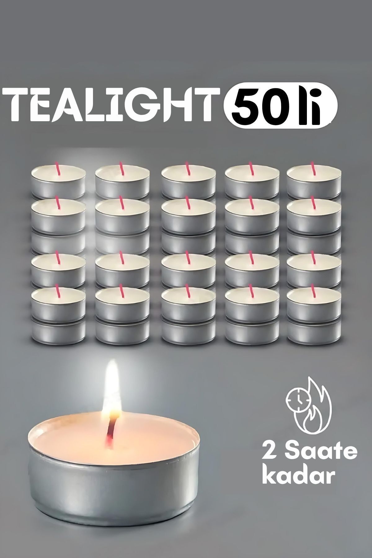 Transformacion Tealight Mum 50 Adet - Kokusuz Dekoratif Mum 721862