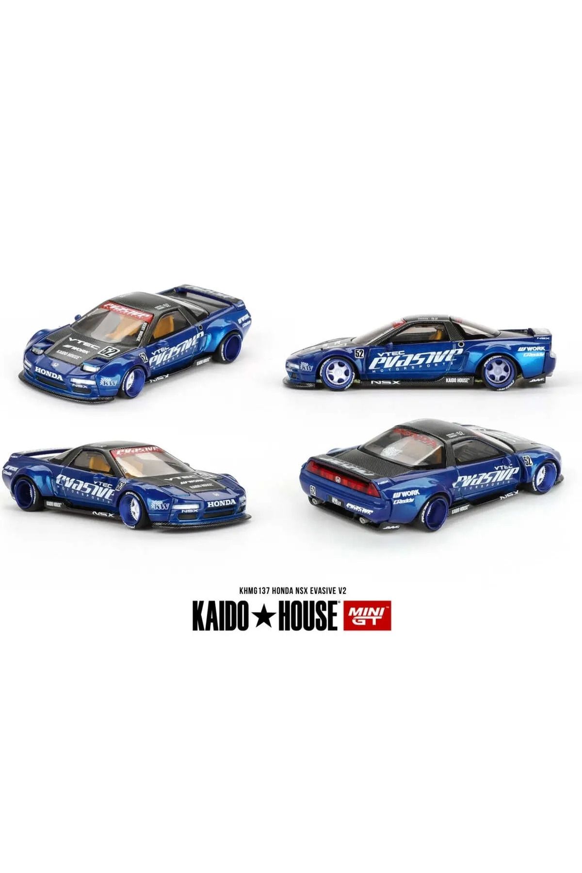 mini gt Kaido House Honda NSX Mavi Oyuncak Araba Kaput Açılabilir