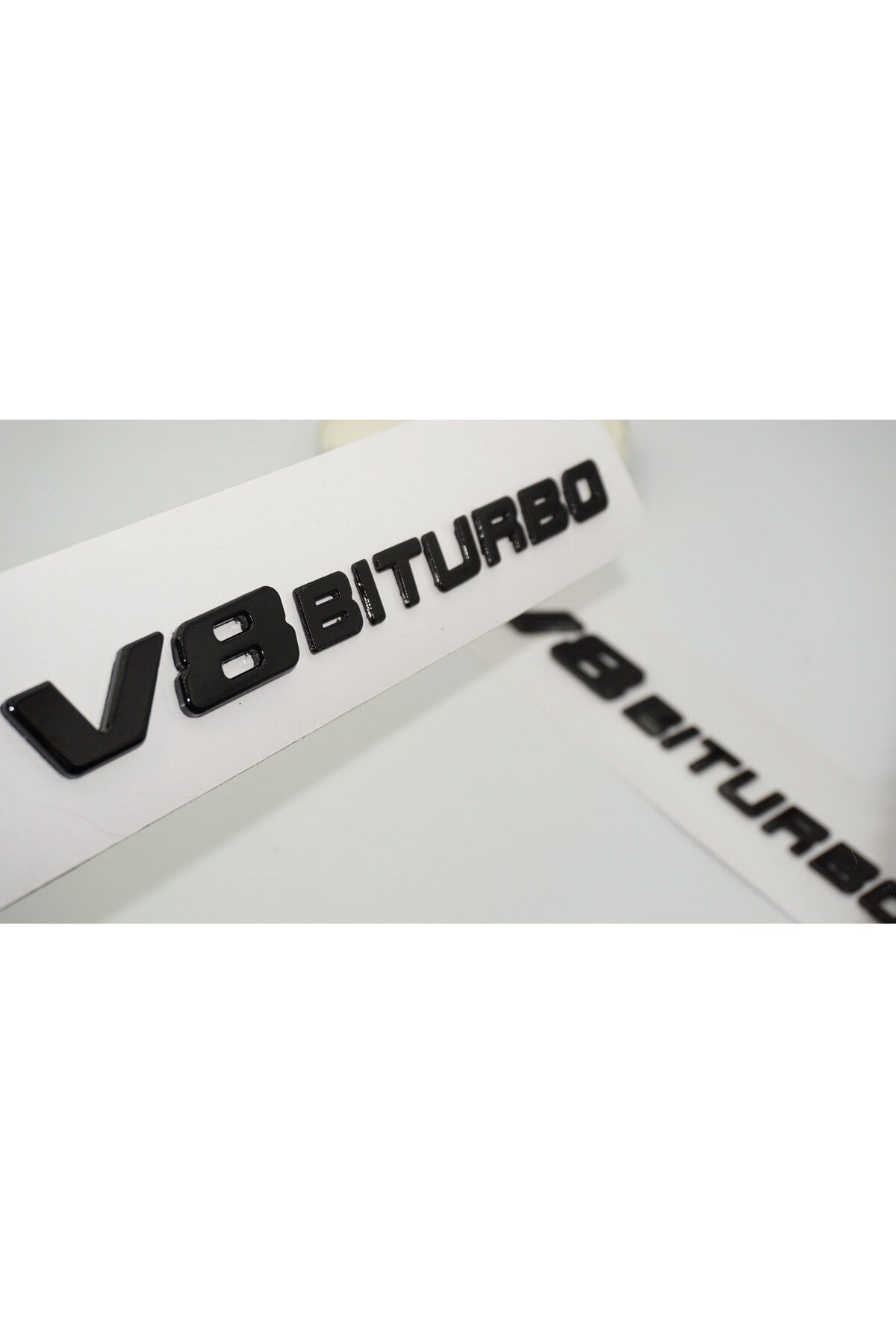 DK Tuning Benz V8 Biturbo Çamurluk Yanı Siyah Logo Amblem 2 Li Set
