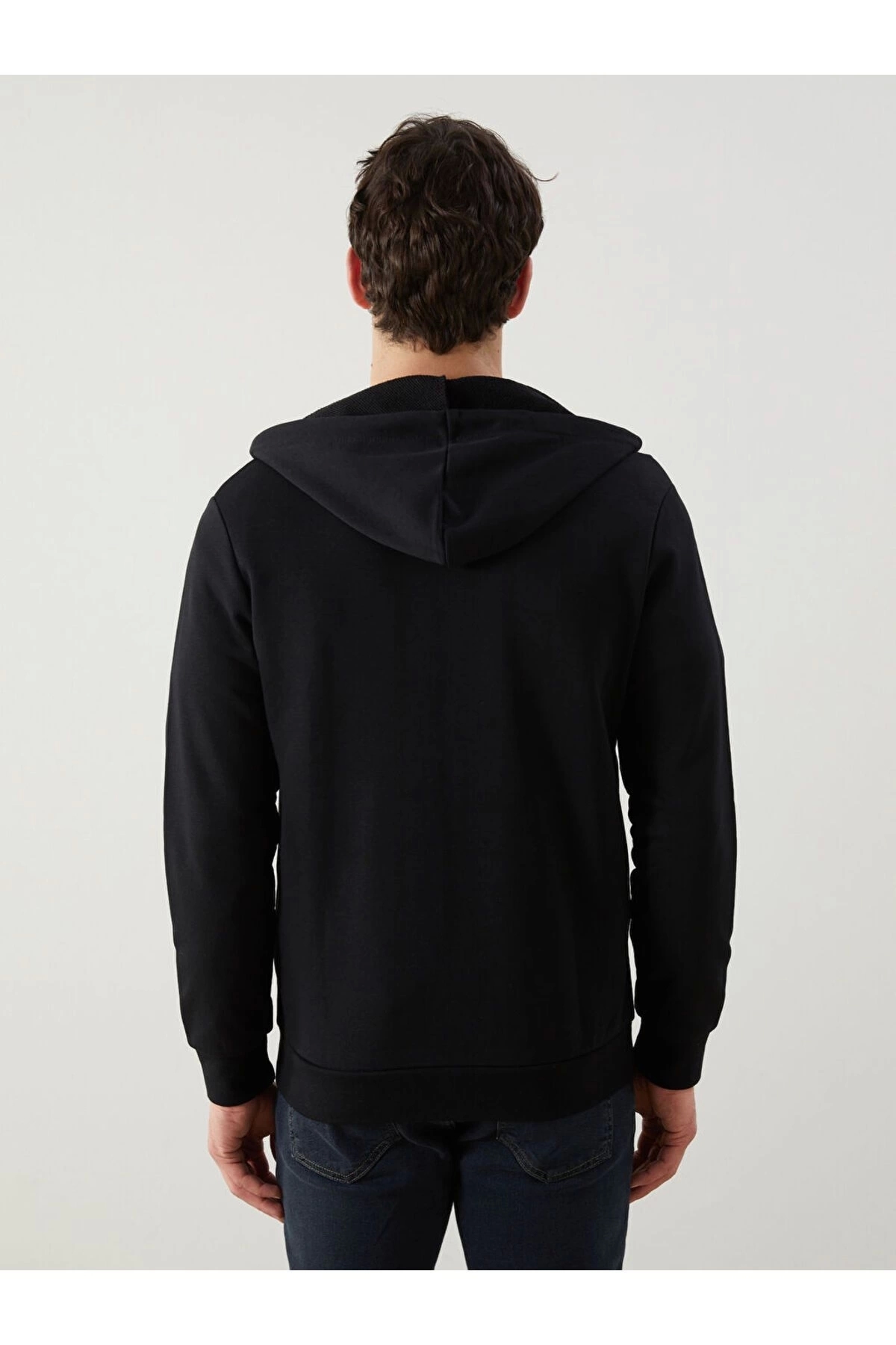 LC Waikiki  LC Kapüşonlu Uzun Kollu Erkek Fermuarlı Sweatshirt - Görsel 4