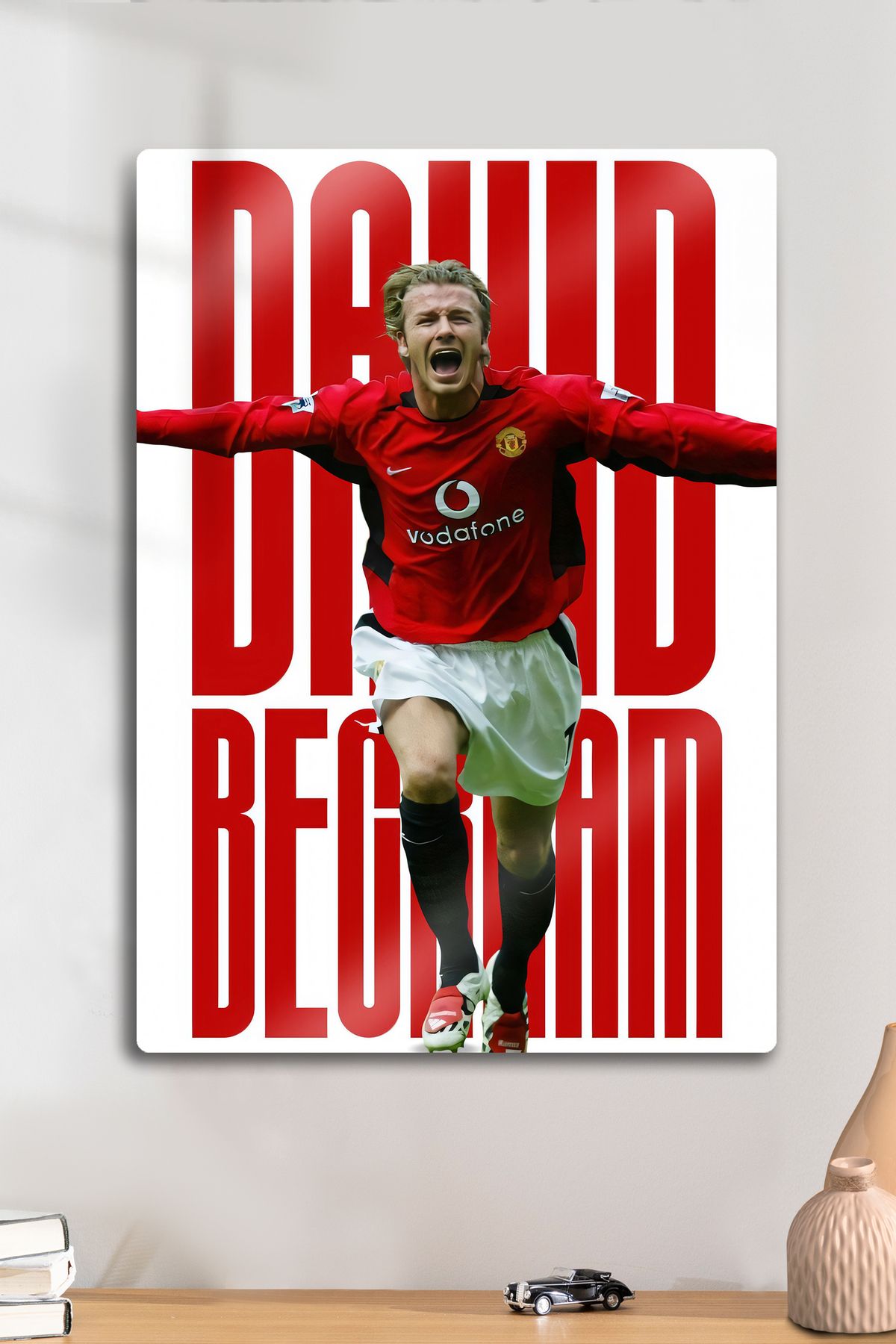 DekorHane Metal Baskı - David Beckham, Manu Dekoratif Sporcu Tablo