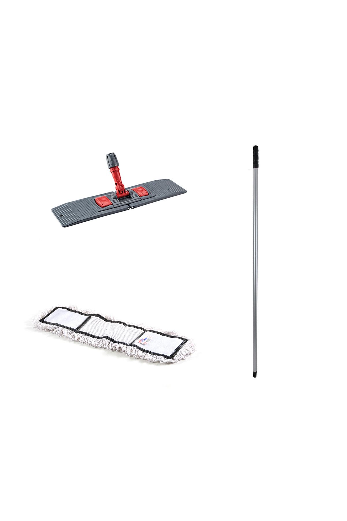 teknotrust 40 cm Nemli Mop Takımı Seti - Katlanır Aparat ve Metal Vidalı Sap ile Temizlik Kolaylığı