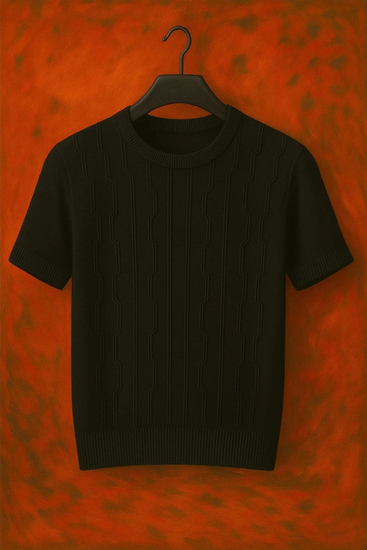 LC Waikiki LCWAIKIKI Triko Çapraz Dikey Desenli Bisiklet Yaka Erkek T-Shirt
