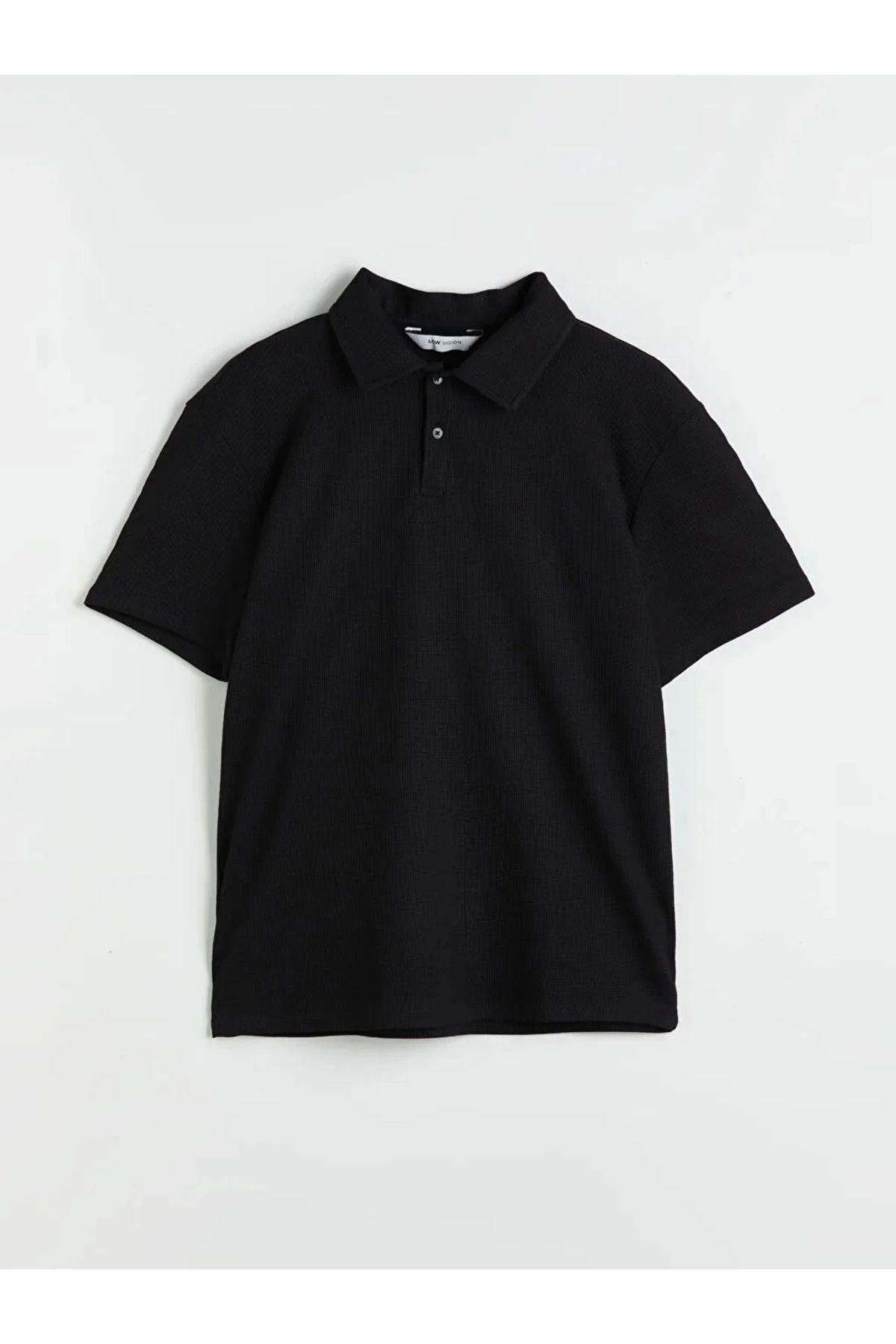 LC Waikiki LCWAIKIKI Vision Siyah Polo Yaka Erkek Tişört