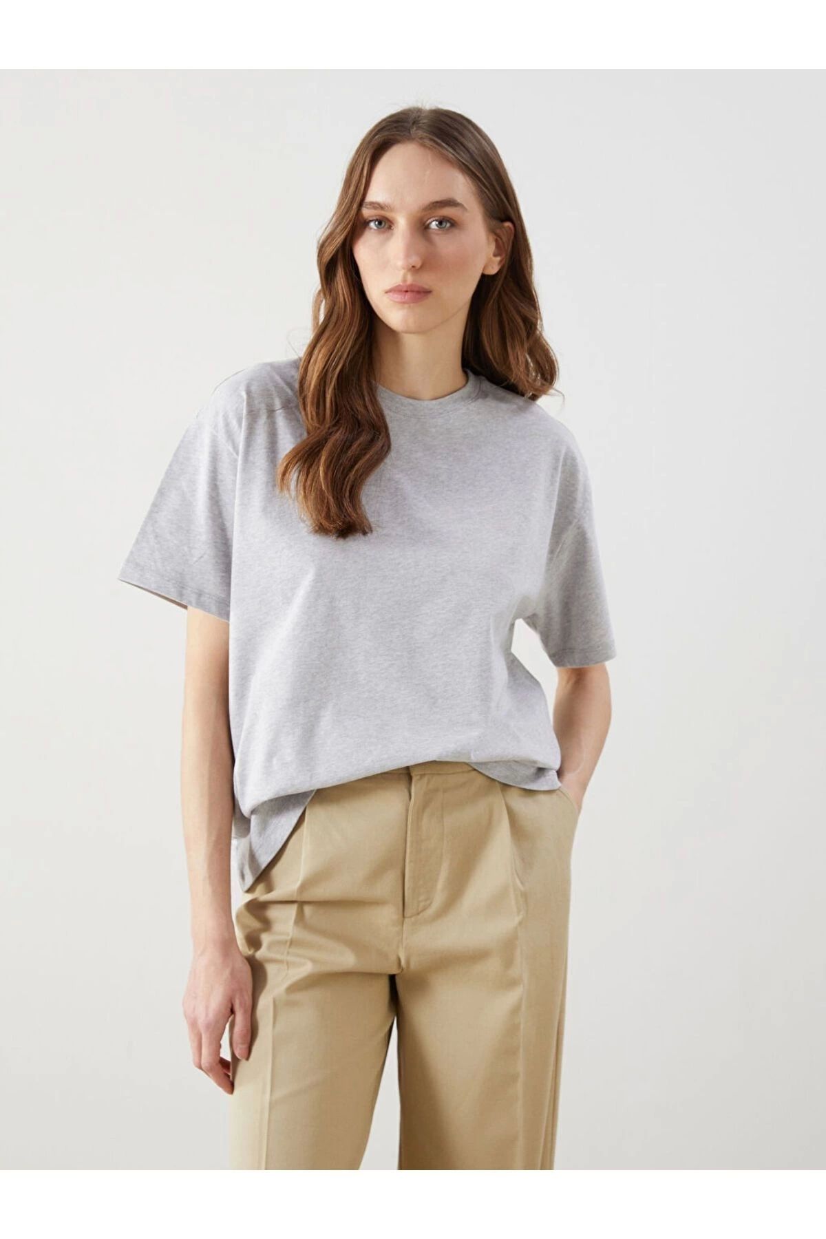 LC Waikiki LCWAIKIKI Modest Bisiklet Yaka Oversize Kadın Tunik