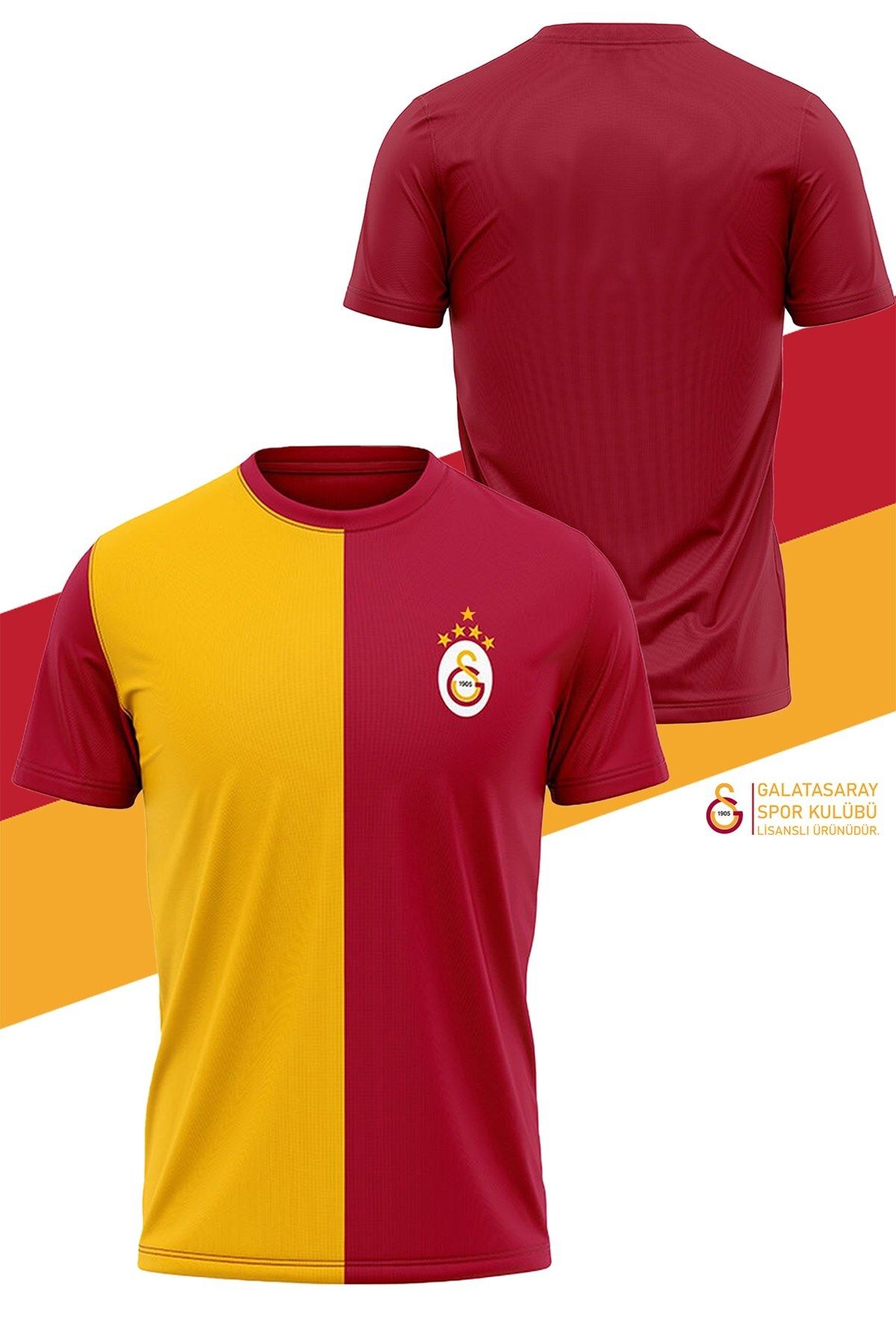 Galatasaray Orijinal Lisanslı 5 Yıldızlı Sarı Kırmızı Erkek T-Shirt