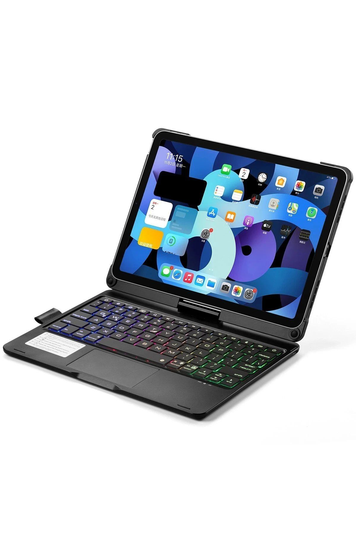 CepteToptan Newface iPad Pro 13 (2024) F13 ATS Kılıf Magic Dönen Klavyeli Tablet Kılıf - Siyah
