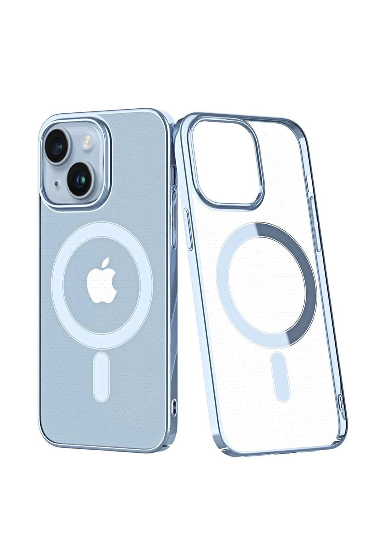 CepteToptan Newface iPhone 14 Plus Kılıf Element Magneticsafe Sert Kapak - Sierra Blue