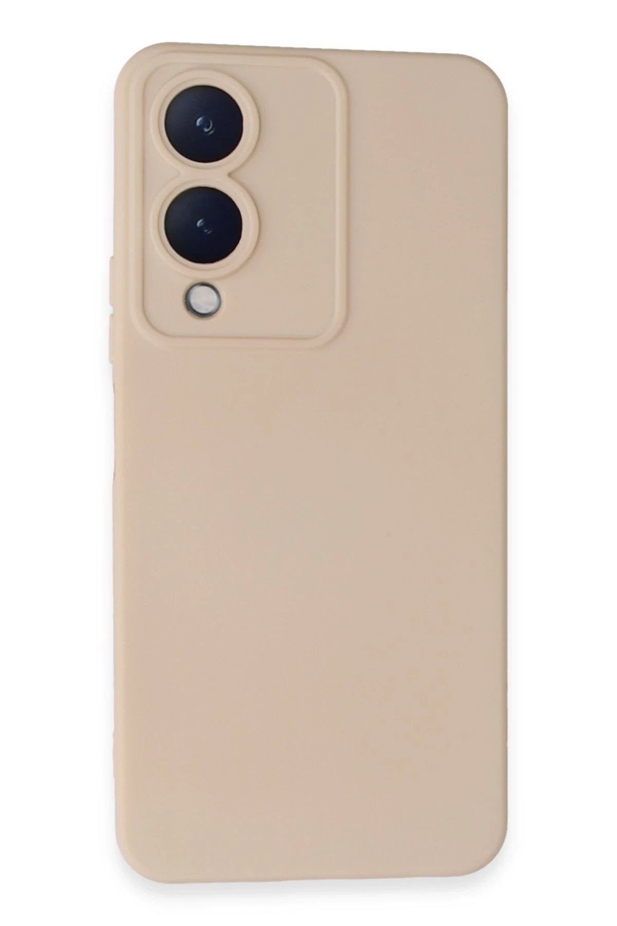 CepteToptan Newface Vivo Y17S Kılıf Nano içi Kadife Silikon - Pudra