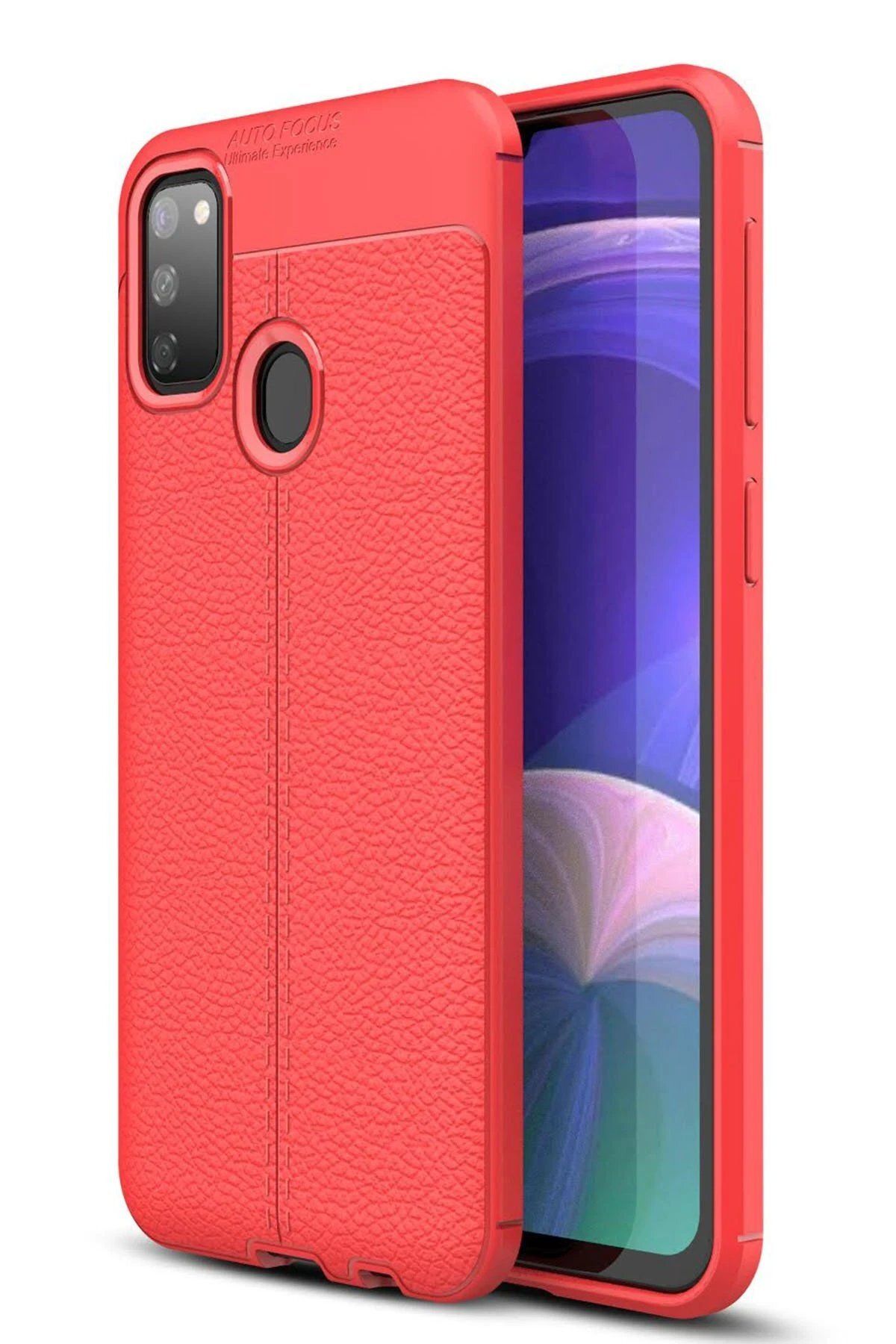 CepteToptan Newface Samsung Galaxy M30S Kılıf Auto Focus Kapak - Kırmızı