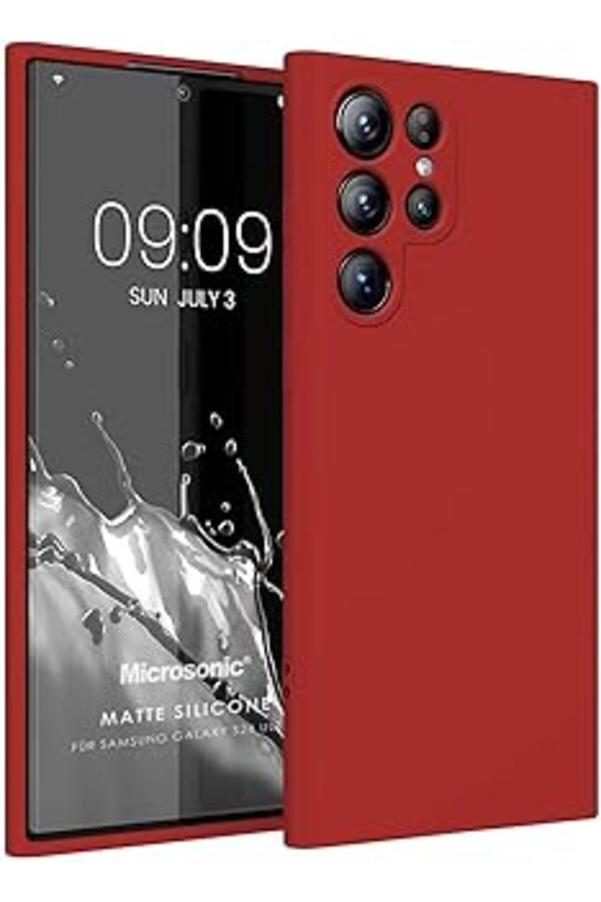 Pazarcan Microsonic Matte Silicone Samsung Galaxy S24 Ultra Için Kılıf Kırmızı [Galaxy S24 Ultra Ile Uyumlu
