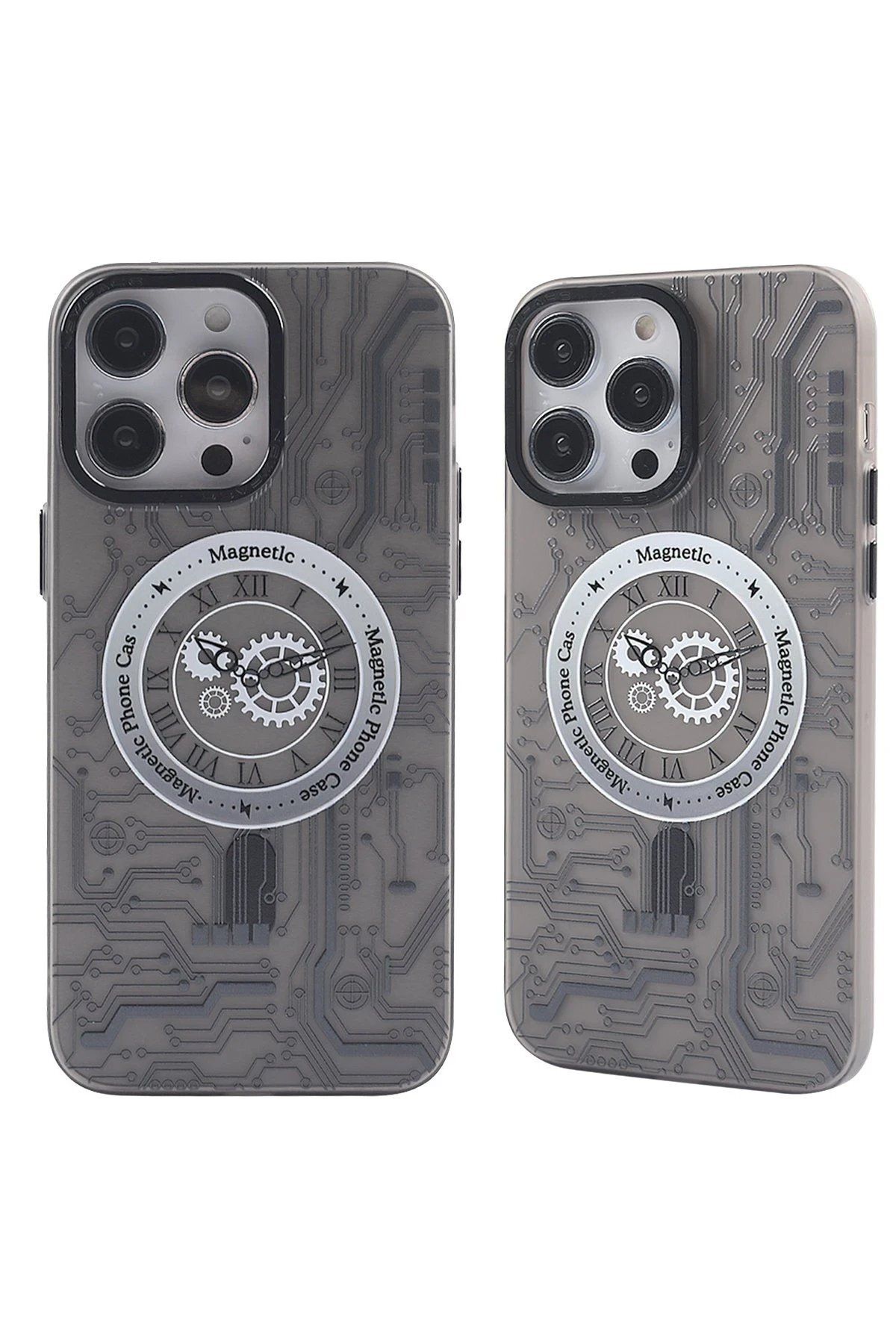 CepteToptan Newface iPhone 14 Pro Max Kılıf Apollo Magneticsafe Desenli Kapak - Apollo Siyah - 1