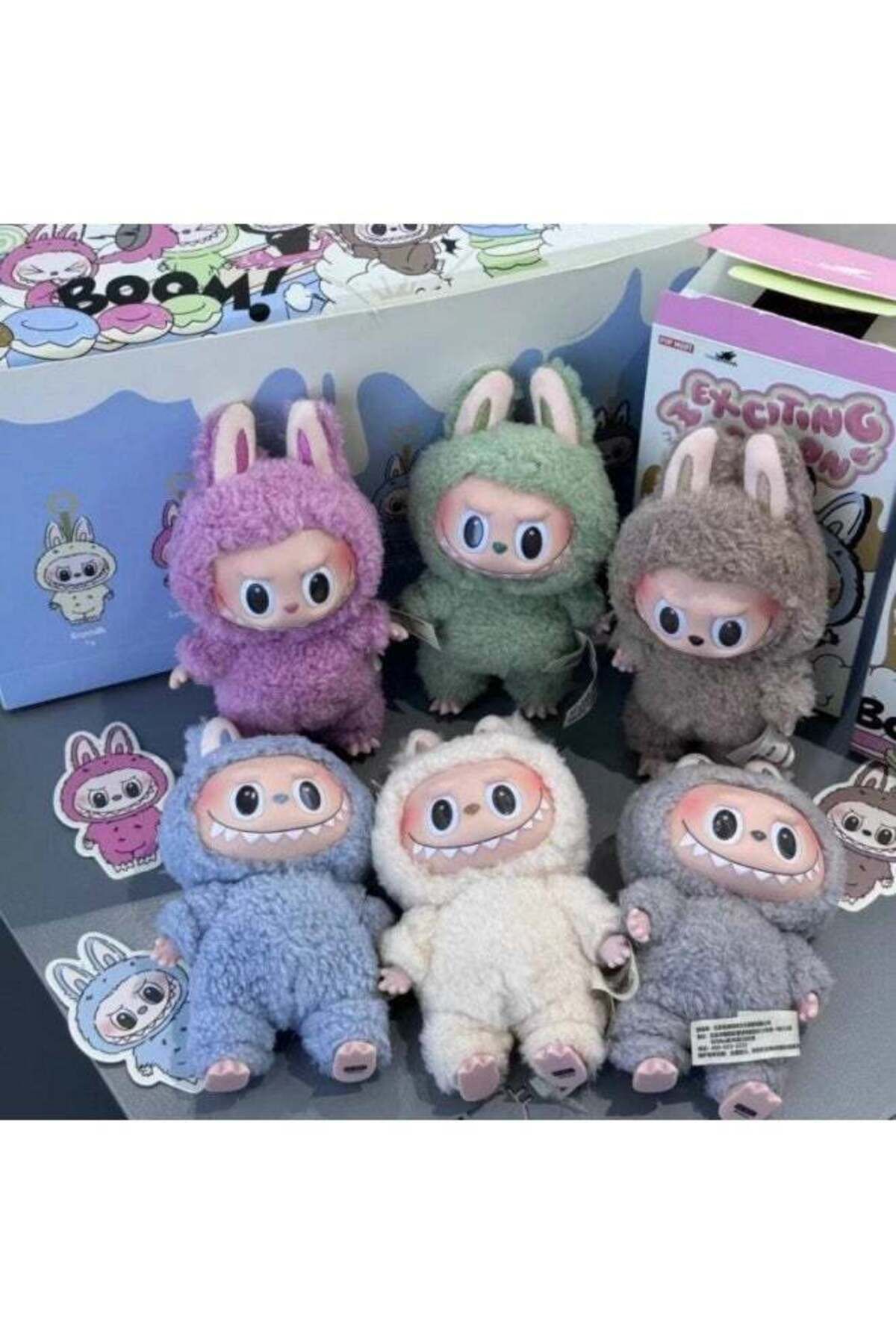 COOYA-Labubu Spring Wild With Box Macarons Bubble, Monsters Chess Adventure Series, Plush Doll Toy 5