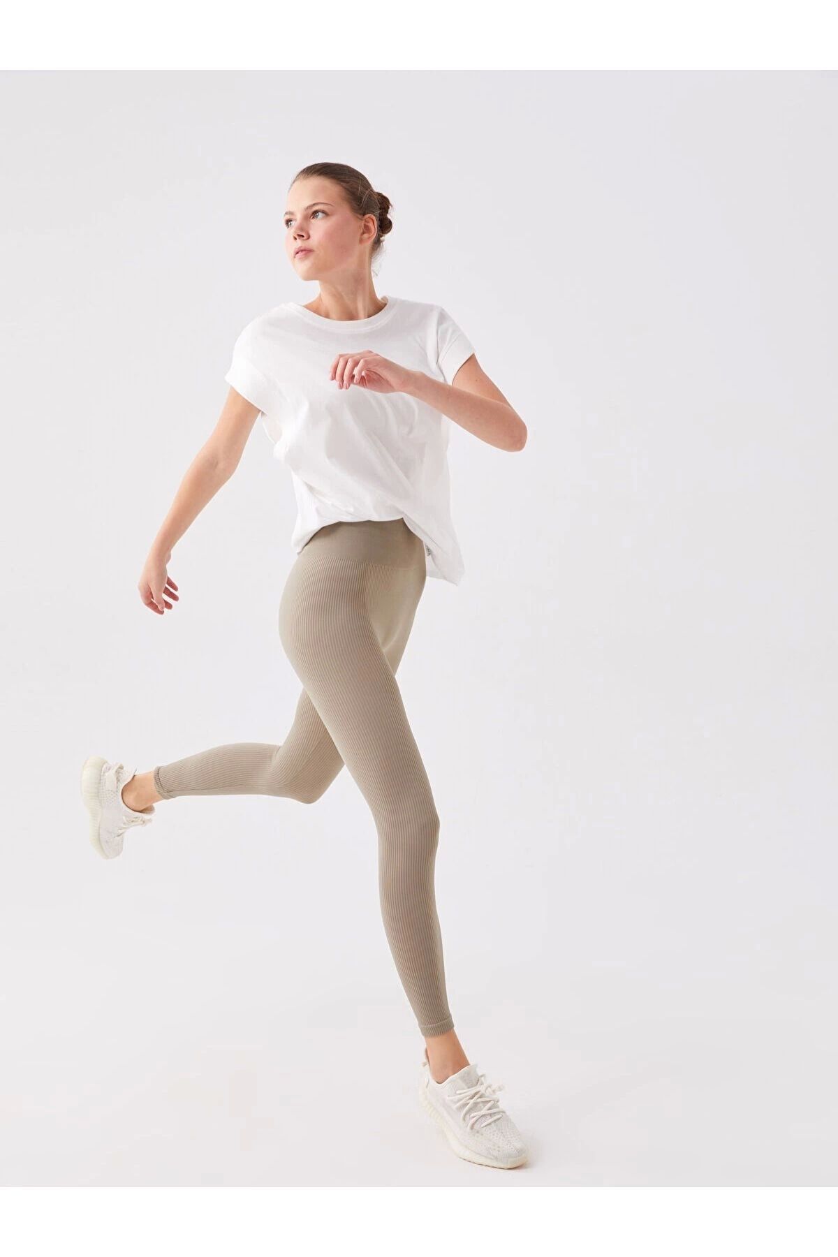 LC Waikiki LCWAIKIKI Beli Lastikli Düz Seamless Kadın Tayt