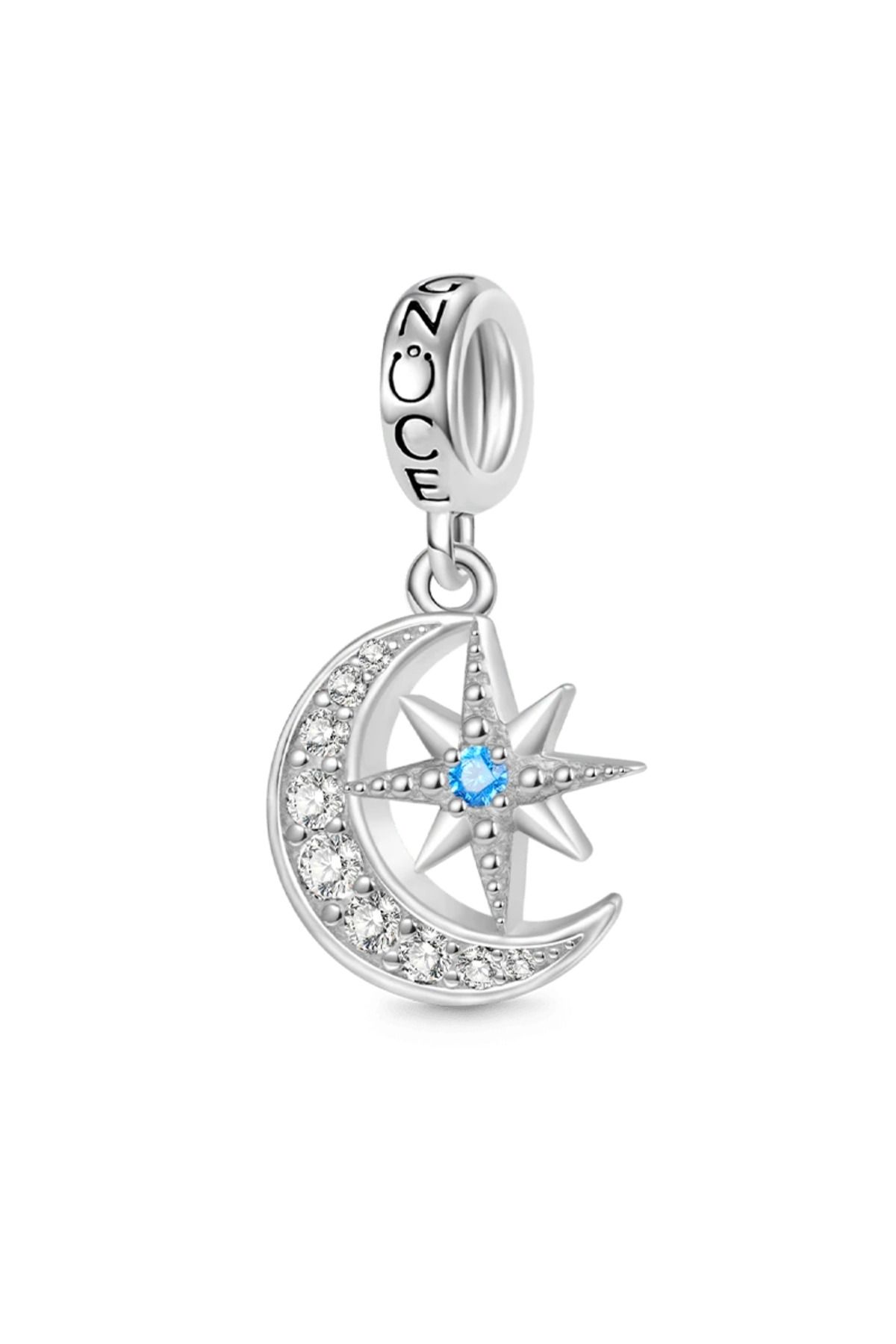 Gnoce Ay Yıldız Charm, 925 Ayar Gümüş